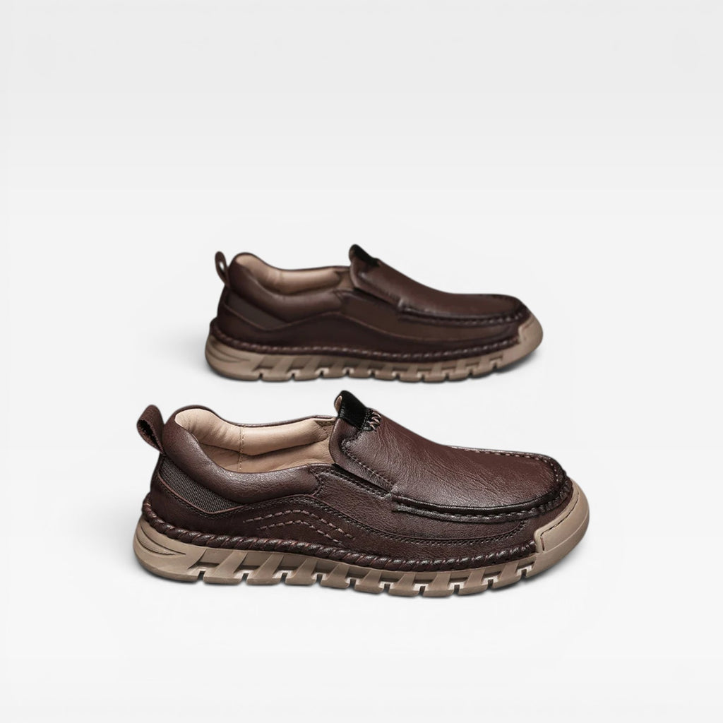 Chaussures en cuir pour hommes à enfiler – Mocassins décontractés confortables cousus main
