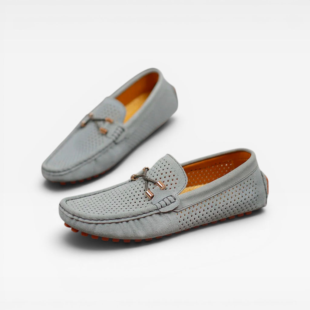 Mocassins de conduite en daim pour hommes – Chaussures à enfiler respirantes et perforées pour le confort  
