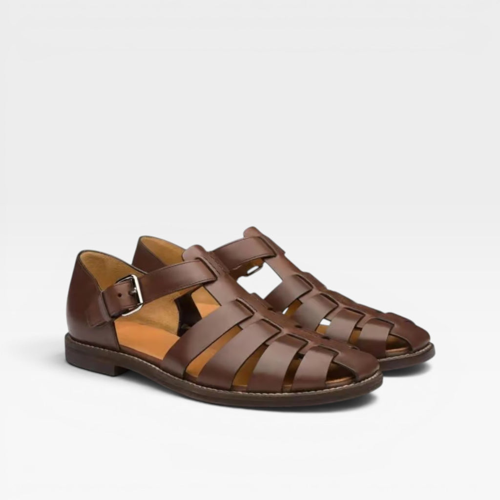 Sandales de pêcheur en cuir pour hommes – Style estival classique à bout fermé  