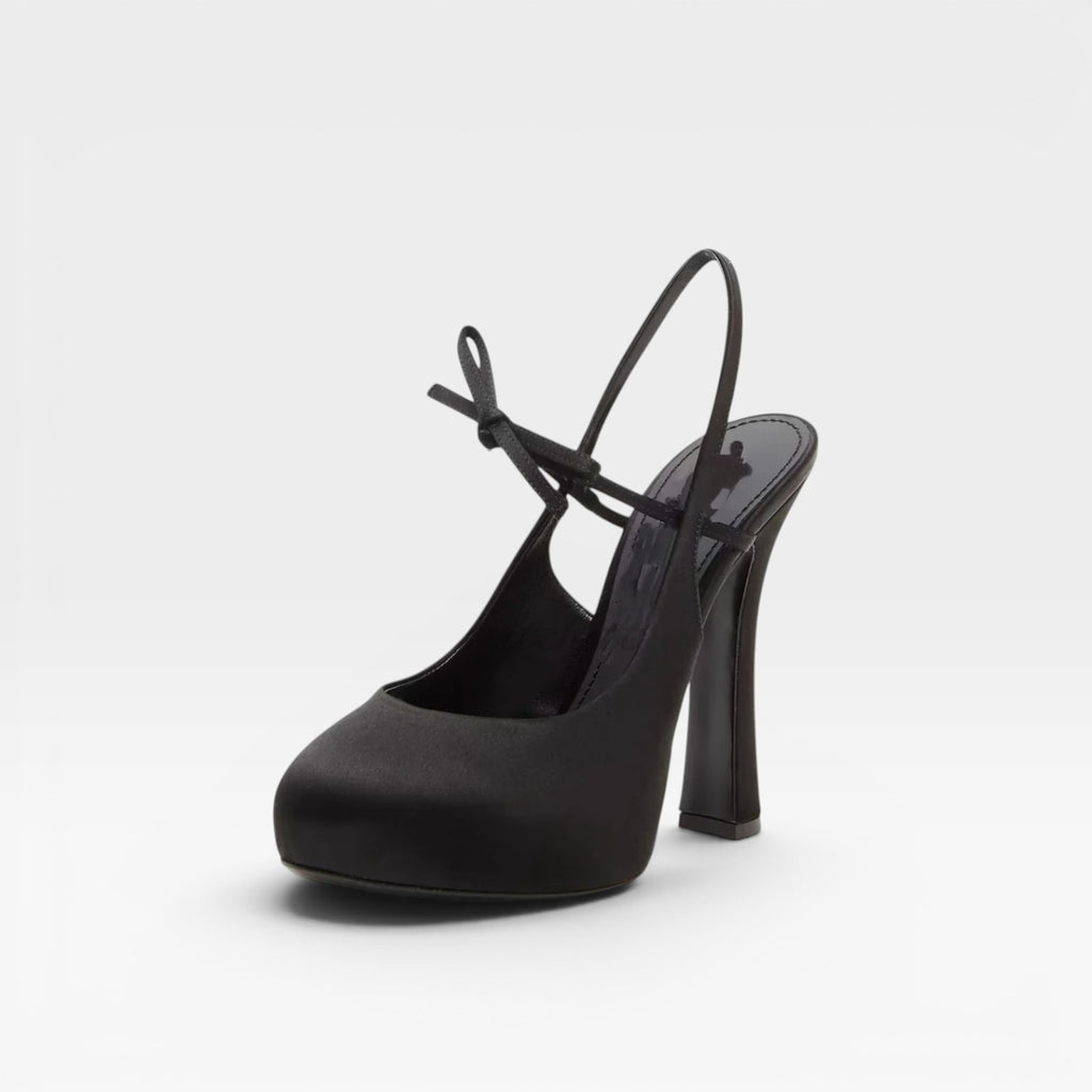 Women's Ballet Slingback Heels – Elegant Bow Sculpted Pumps for Special Occasions