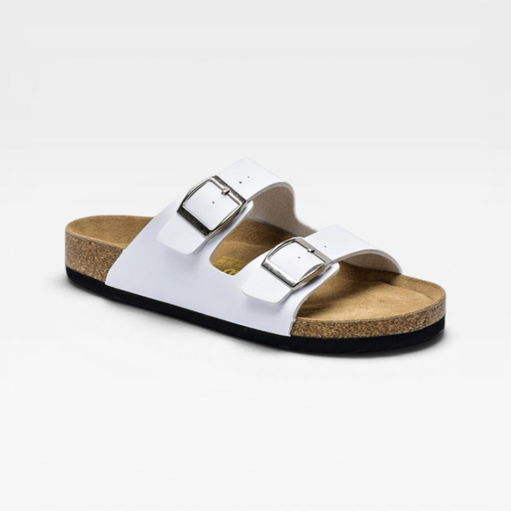 Men's Cork Footbed Sandals – Two Strap Adjustable Buckle Summer Slides