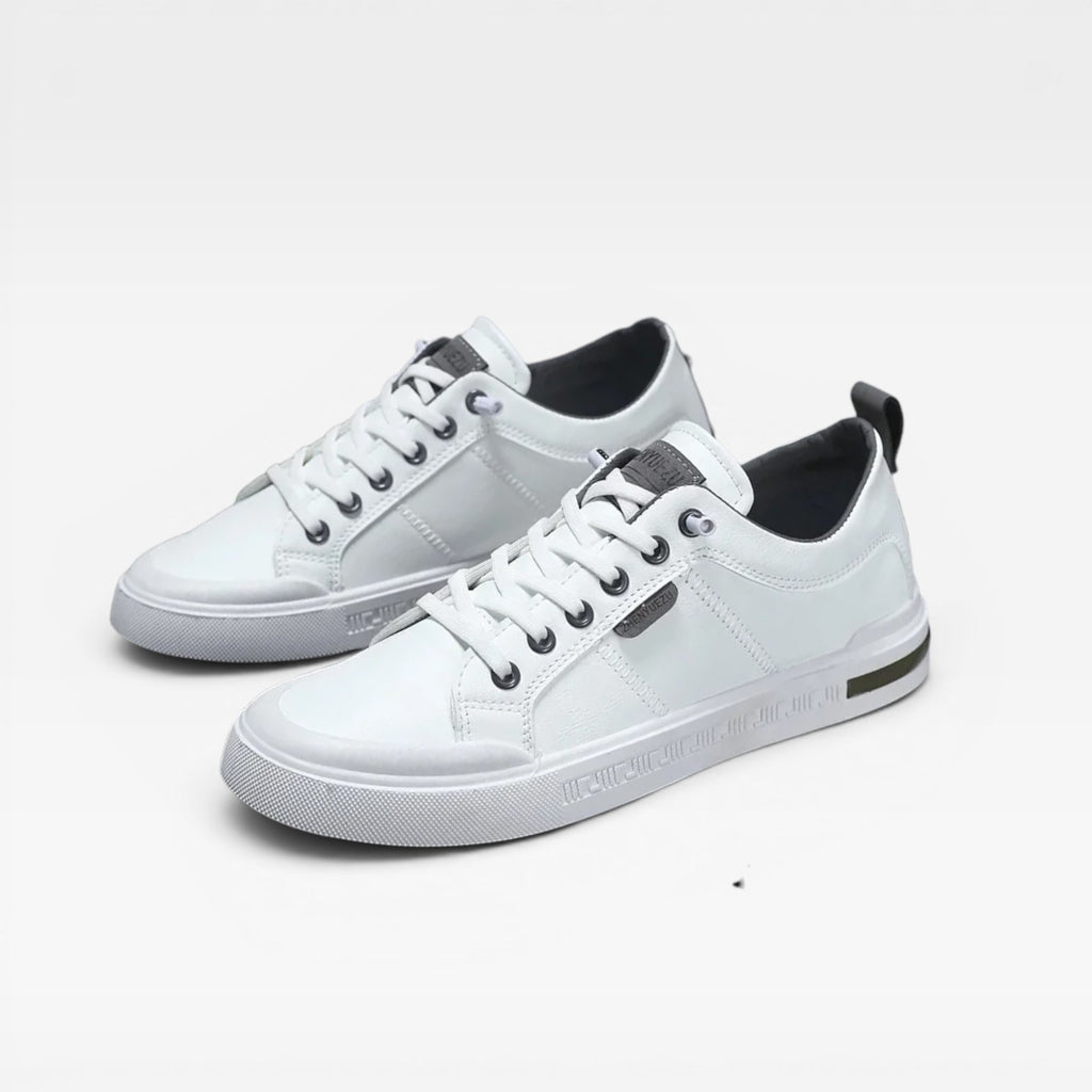 Baskets en cuir bicolores pour hommes – Sneakers classiques à lacets décontractées