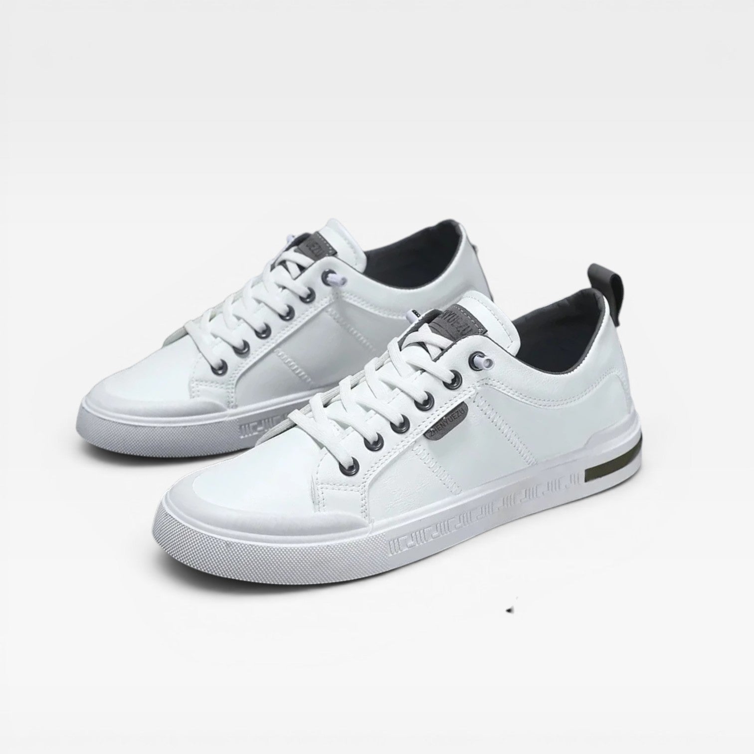 Baskets en cuir bicolores pour hommes – Sneakers classiques à lacets décontractées
