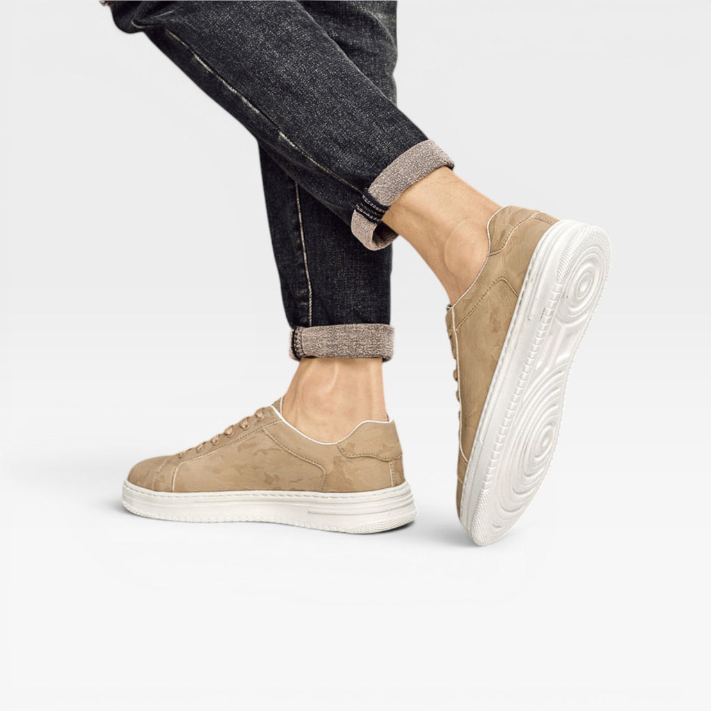 Baskets en cuir pour hommes – Baskets classiques à lacets décontractées et élégantes pour tous les jours