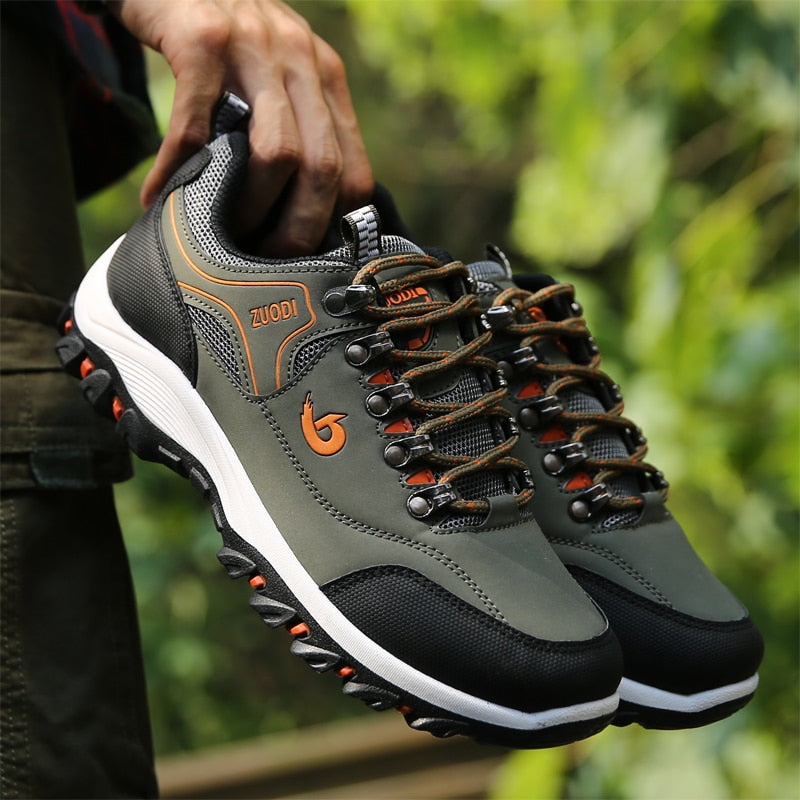 Men's Leather Waterproof Walking Trainers 
