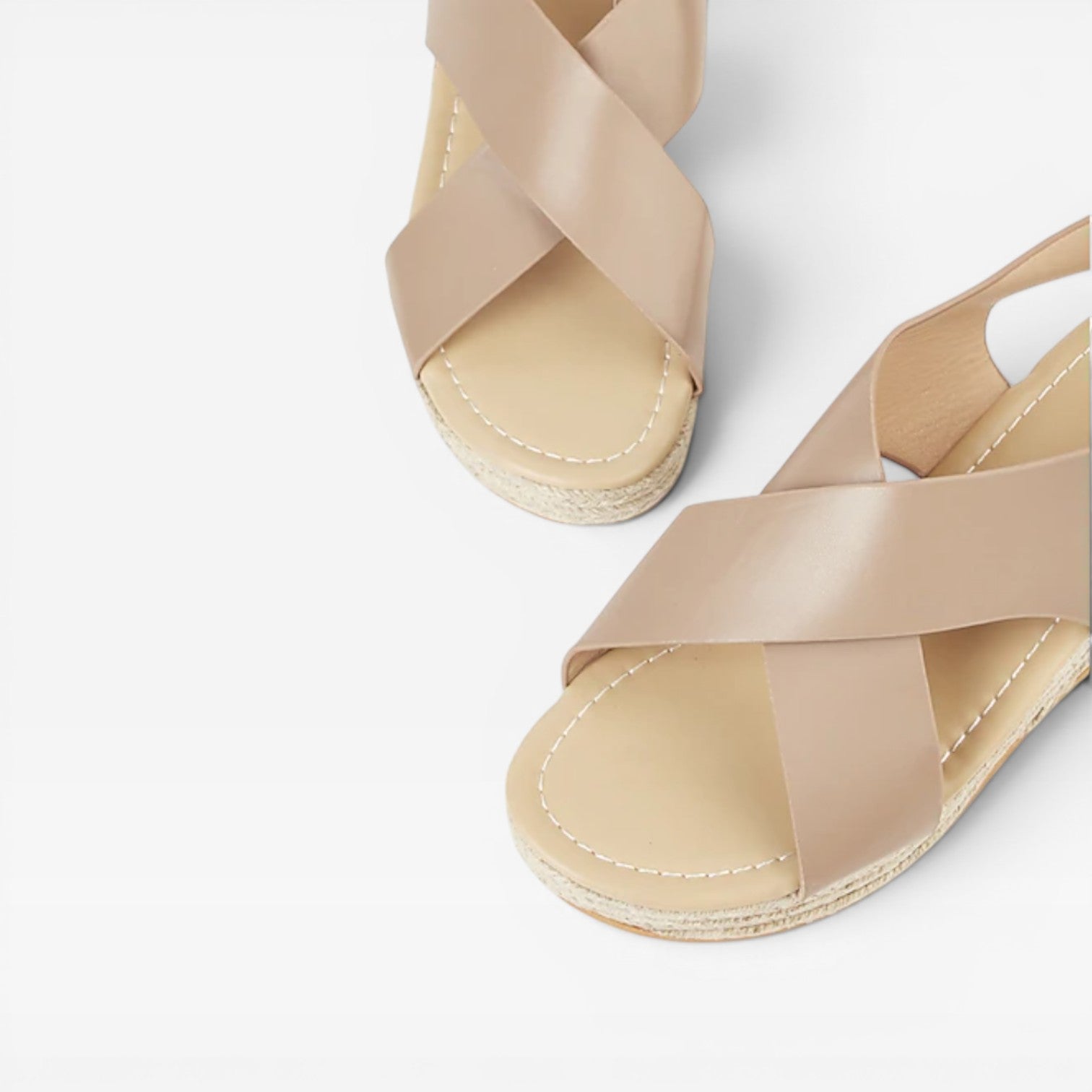 Women’s Espadrille Wedge Sandals – Cross Strap Summer Platform Shoes