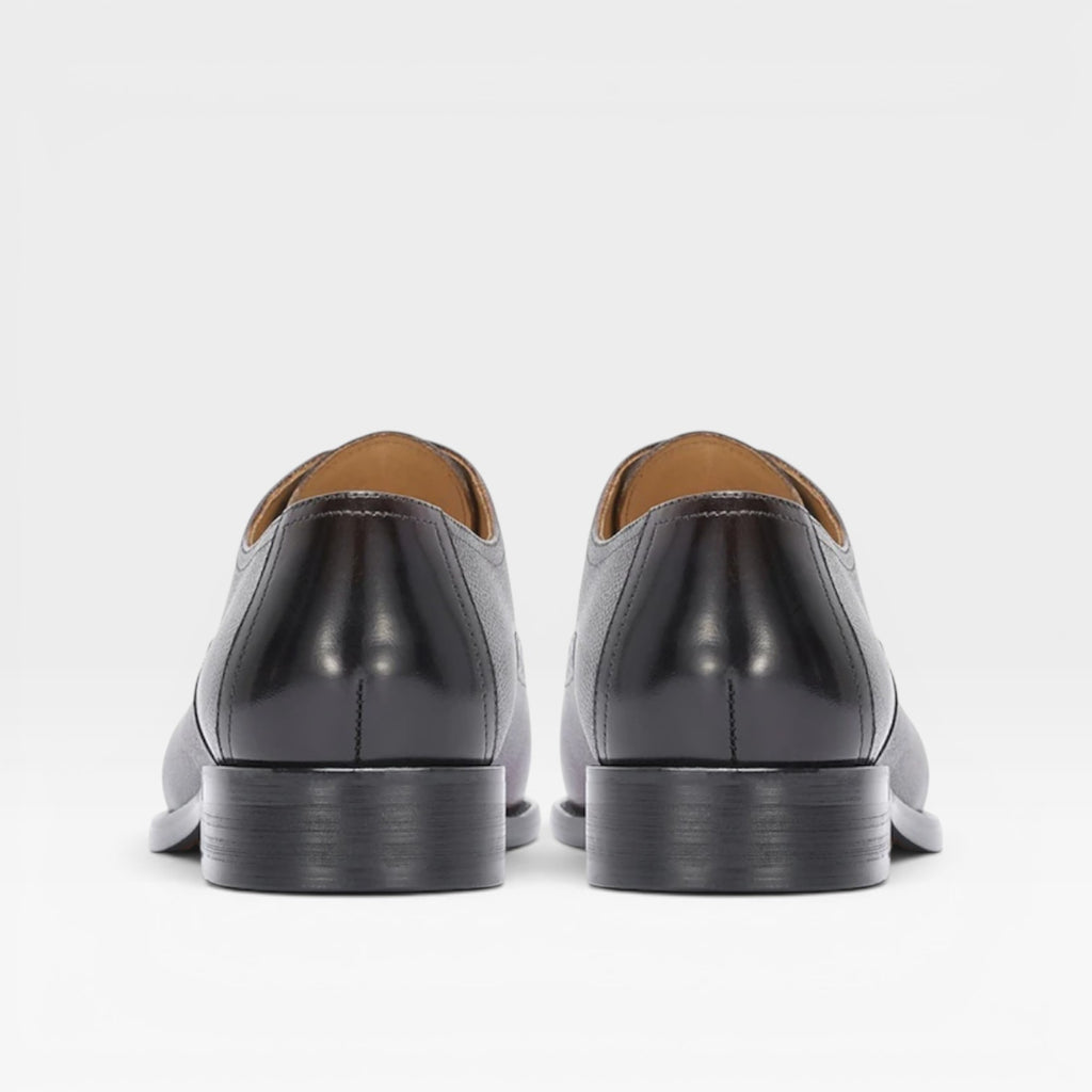 Men's Genuine Leather Oxford Shoes – Classic Cap Toe Brogue Dress Shoes