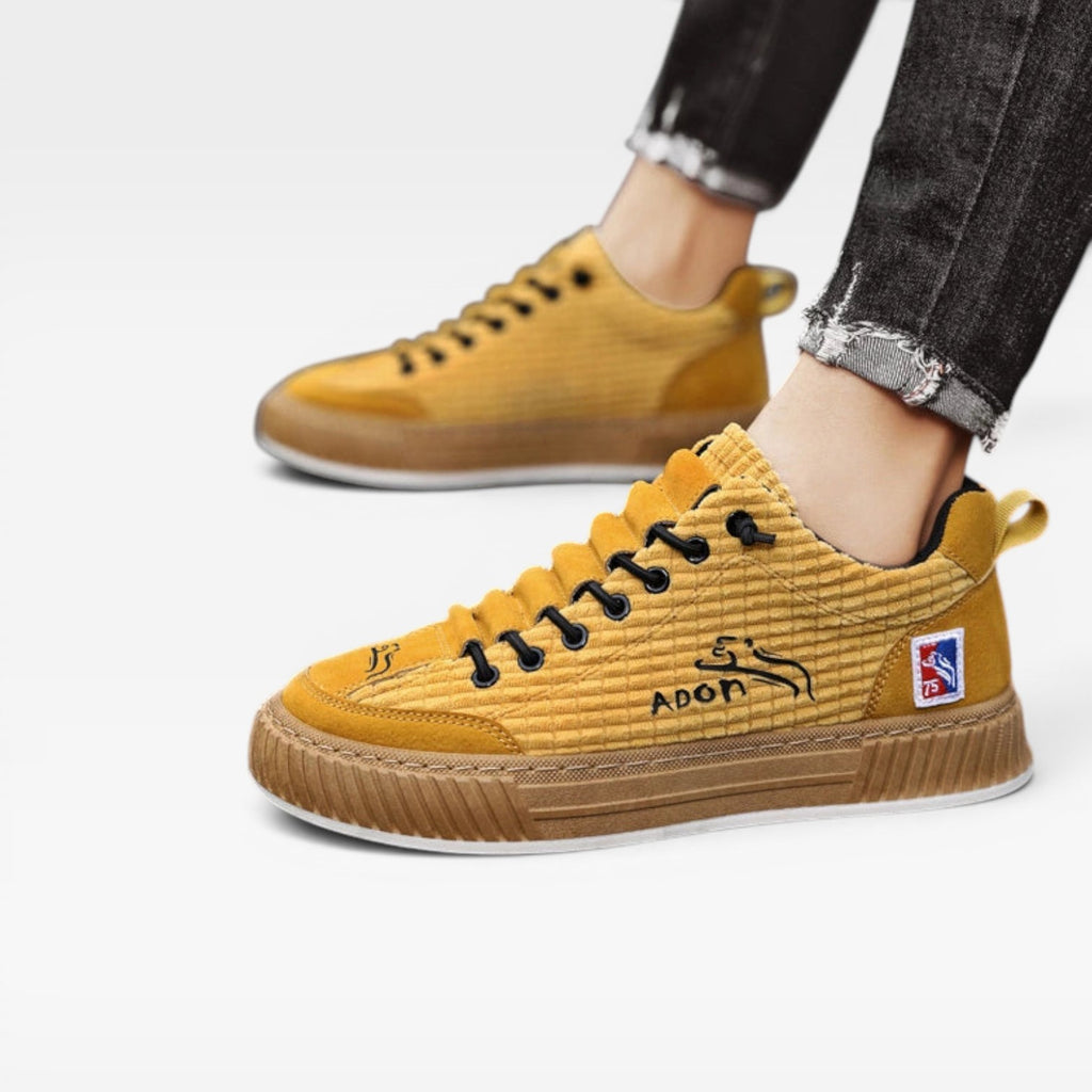Men's Casual Textured Sneakers – Lace Up Low Top Skate Style Trainers for Everyday Wear