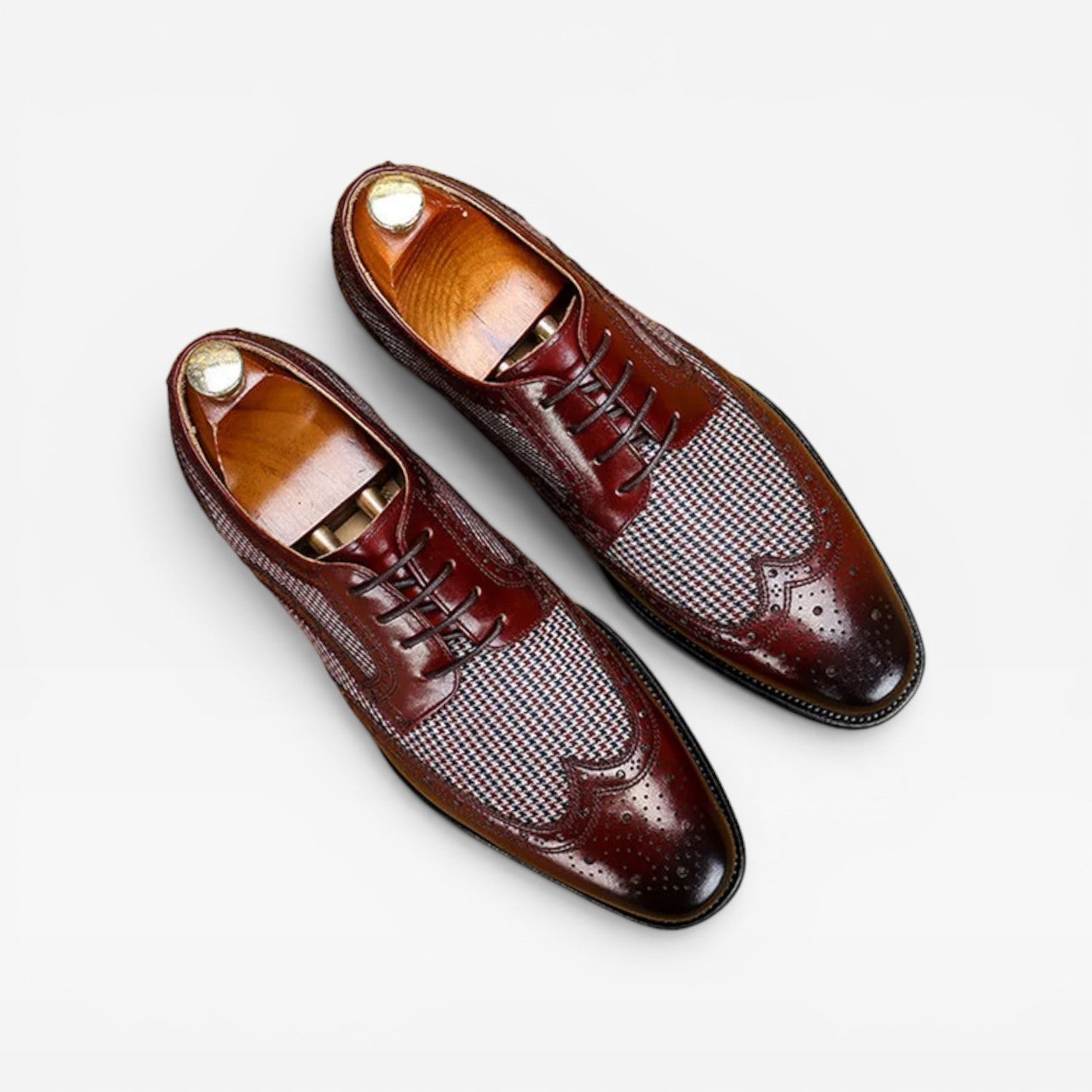 Chaussures Oxford brogues à bout golf pour hommes – Chaussures habillées classiques en cuir à lacets
