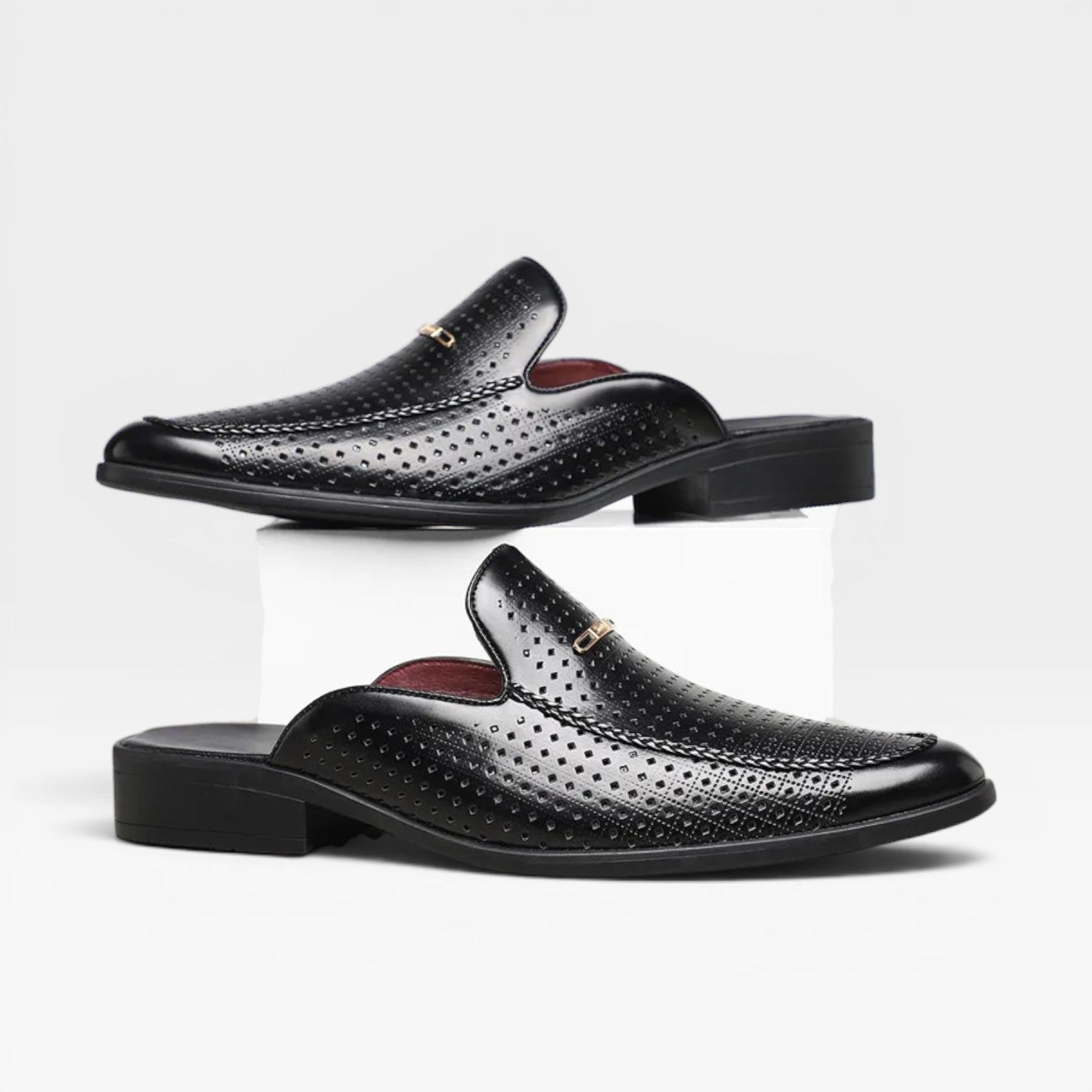 Men's Leather Mules – Backless Slip On Loafers Smart Casual Slides