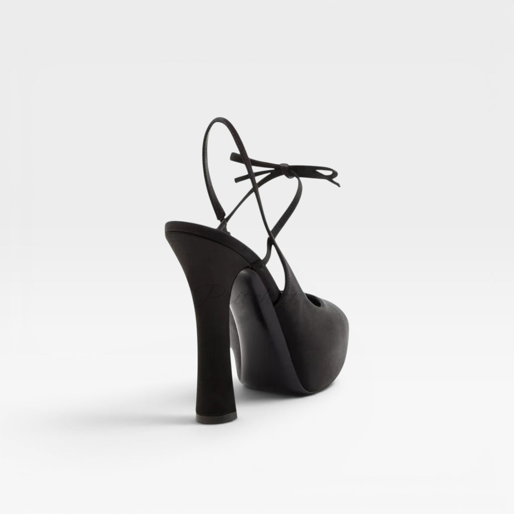 Women's Ballet Slingback Heels – Elegant Bow Sculpted Pumps for Special Occasions