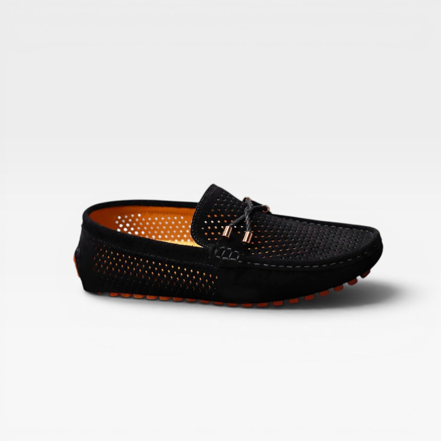 Mocassins de conduite en daim pour hommes – Chaussures à enfiler respirantes et perforées pour le confort  
