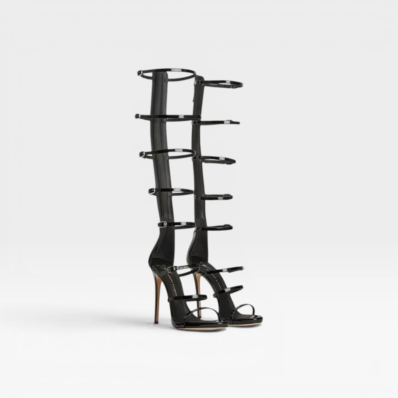 Women's Knee High Gladiator Heels – Statement Buckle Strap Stiletto for Special Occasions