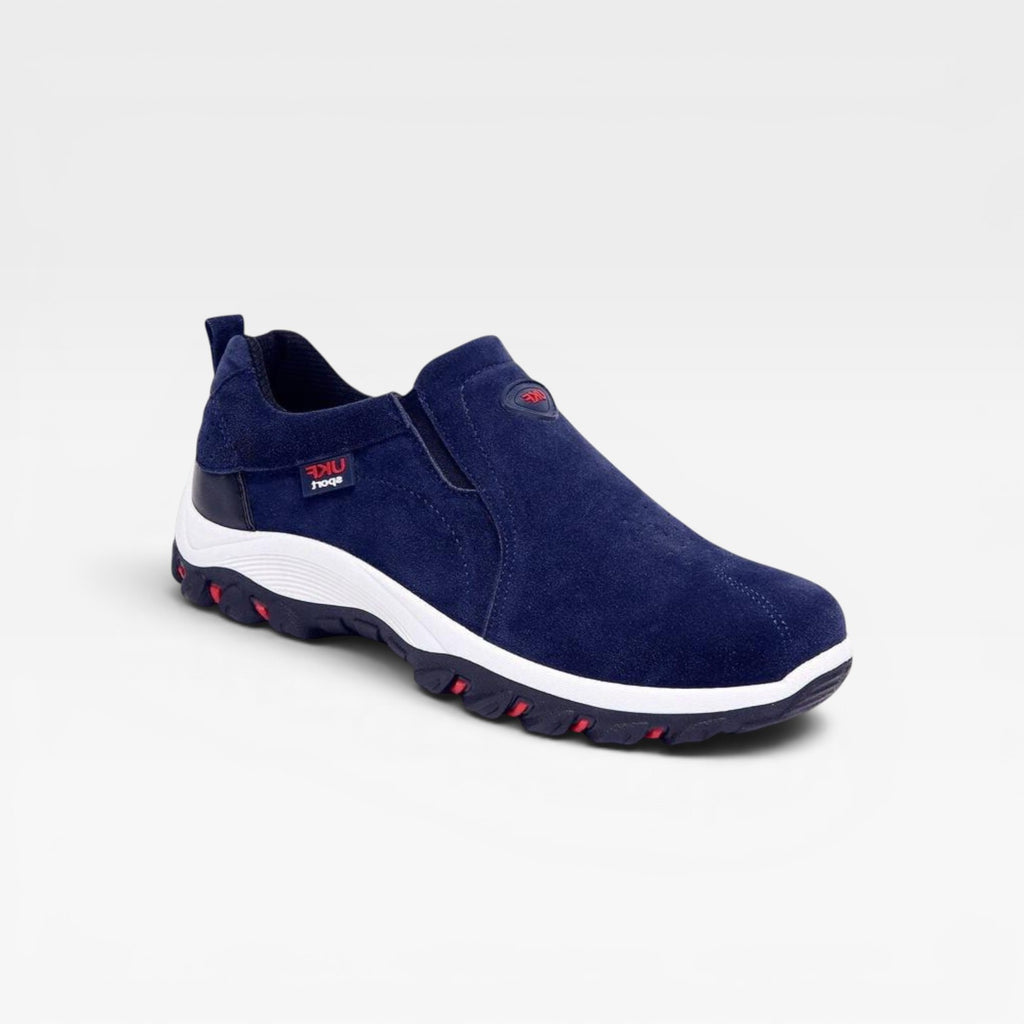 Men's Slip On Outdoor Walking Shoes – Suede Comfortable Casual Trainers