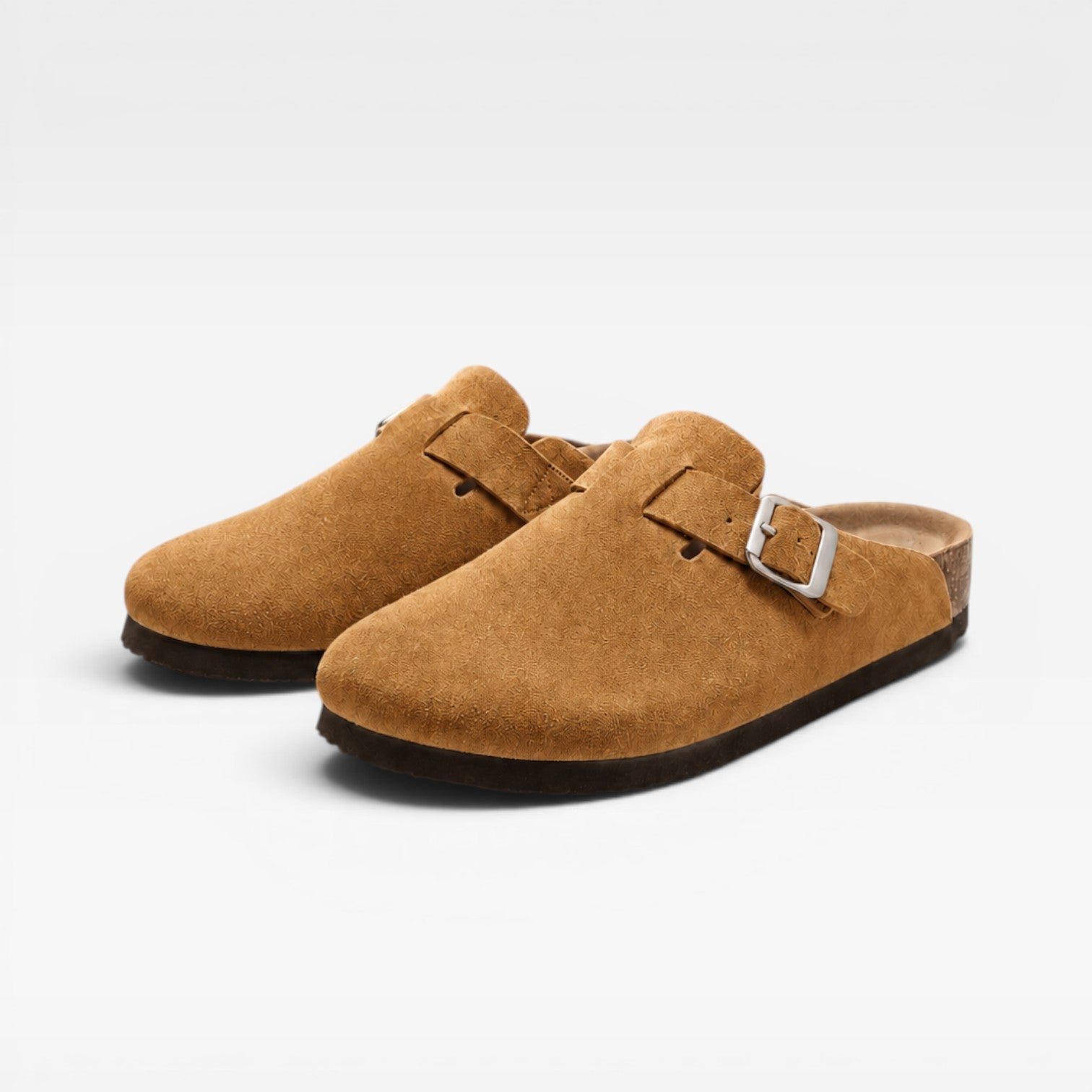 Men's Suede Cork Clogs – Slip On Closed Toe Summer Mules