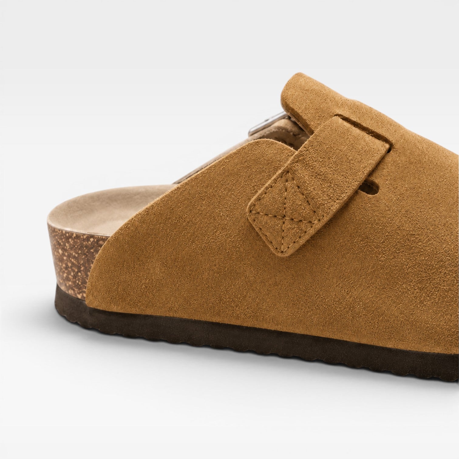Men's Suede Cork Clogs – Slip On Closed Toe Summer Mules