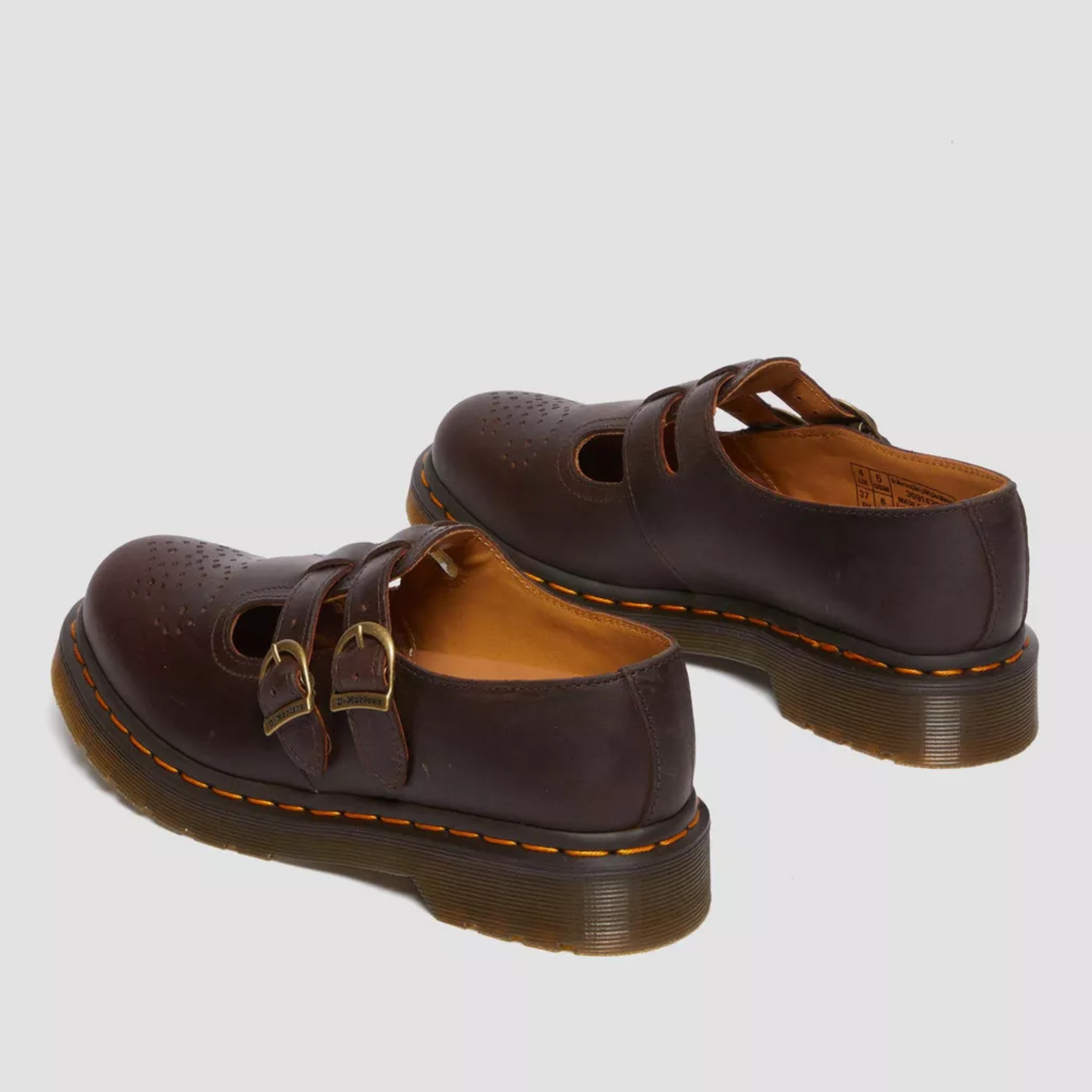 Women's Cowhide Leather Mary Jane Flats – Double Buckle Strap Round Toe Shoes