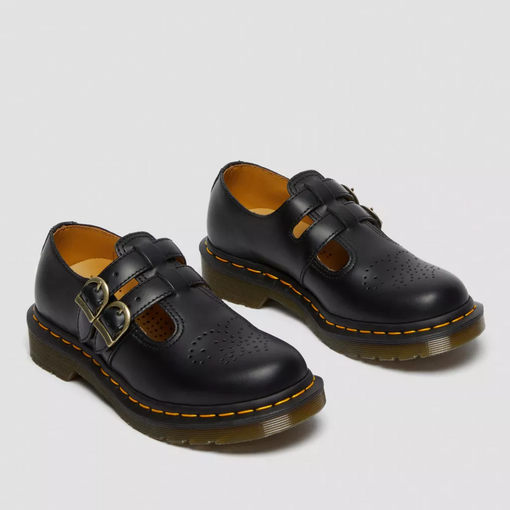 Women's Cowhide Leather Mary Jane Flats – Double Buckle Strap Round Toe Shoes