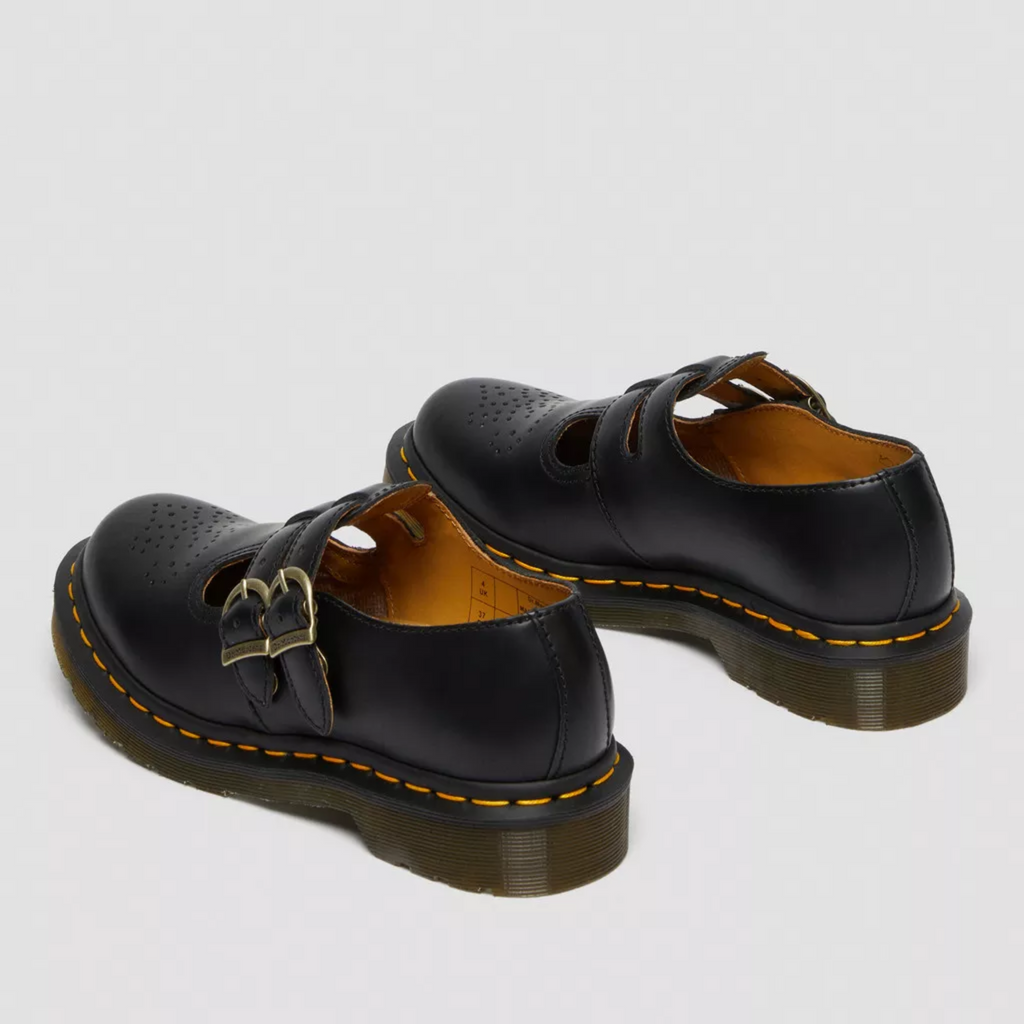 Women's Cowhide Leather Mary Jane Flats – Double Buckle Strap Round Toe Shoes