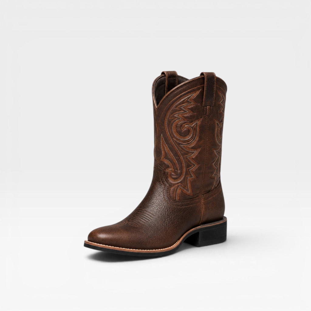 Women's Cowboy Boots – Elegant Embroidered Western Block Heel Mid Calf Style