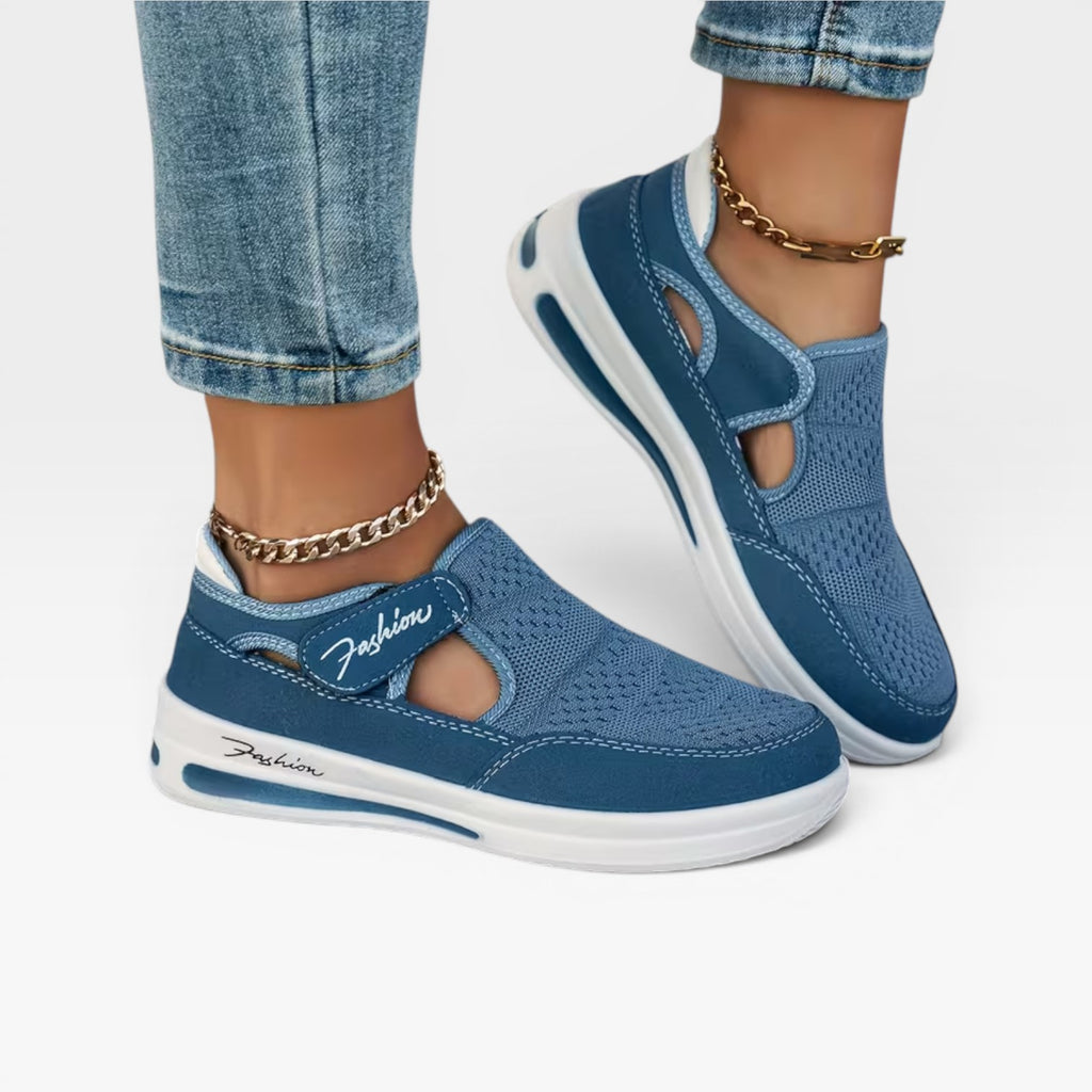 Women's Slip On Platform Trainers – Velcro Strap Comfortable Walking Sneakers