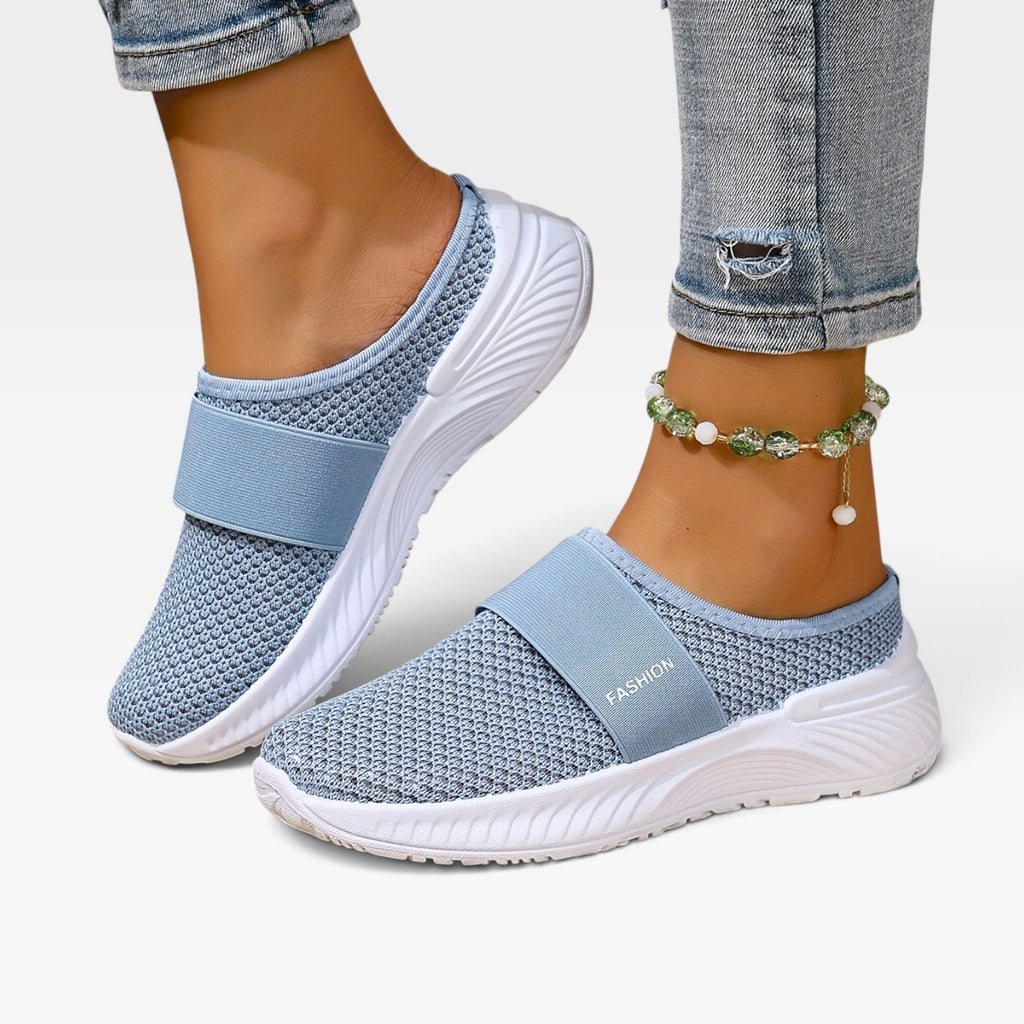 Women's Knit Slip On Trainers – Breathable Cushioned Comfort Sneakers