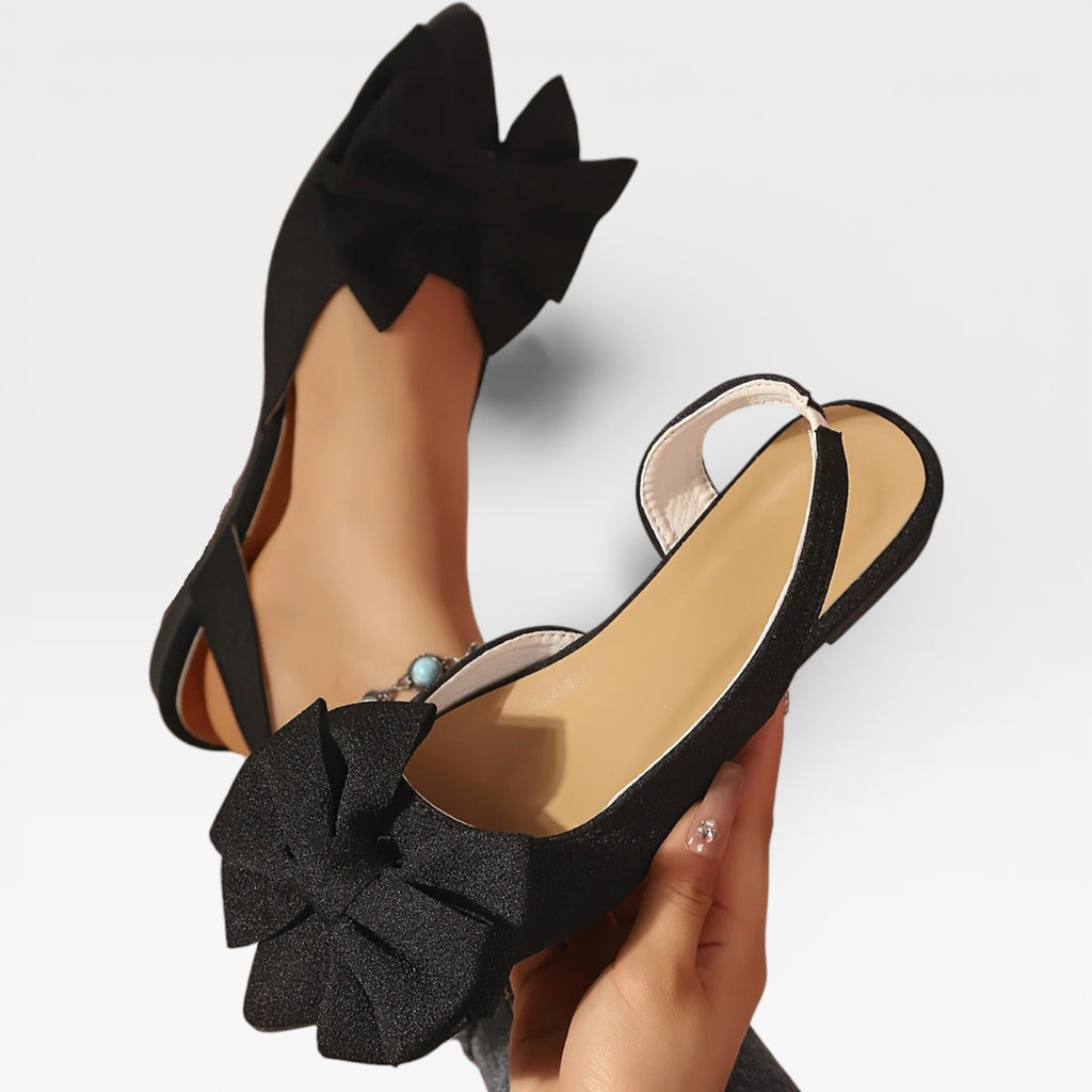 Women’s Pointed Toe Slingback Flats with Bow