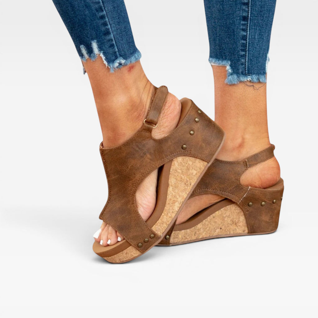 Women’s Cork Wedge Sandals – Comfortable Summer Platform Sandals