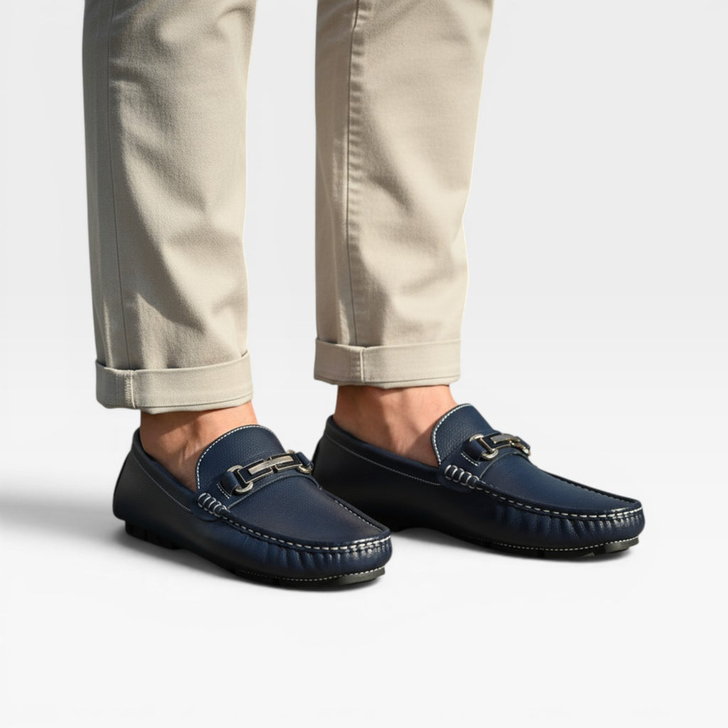 Mocassins conducteur en cuir pour hommes – Chaussures classiques à enfiler, style décontracté chic