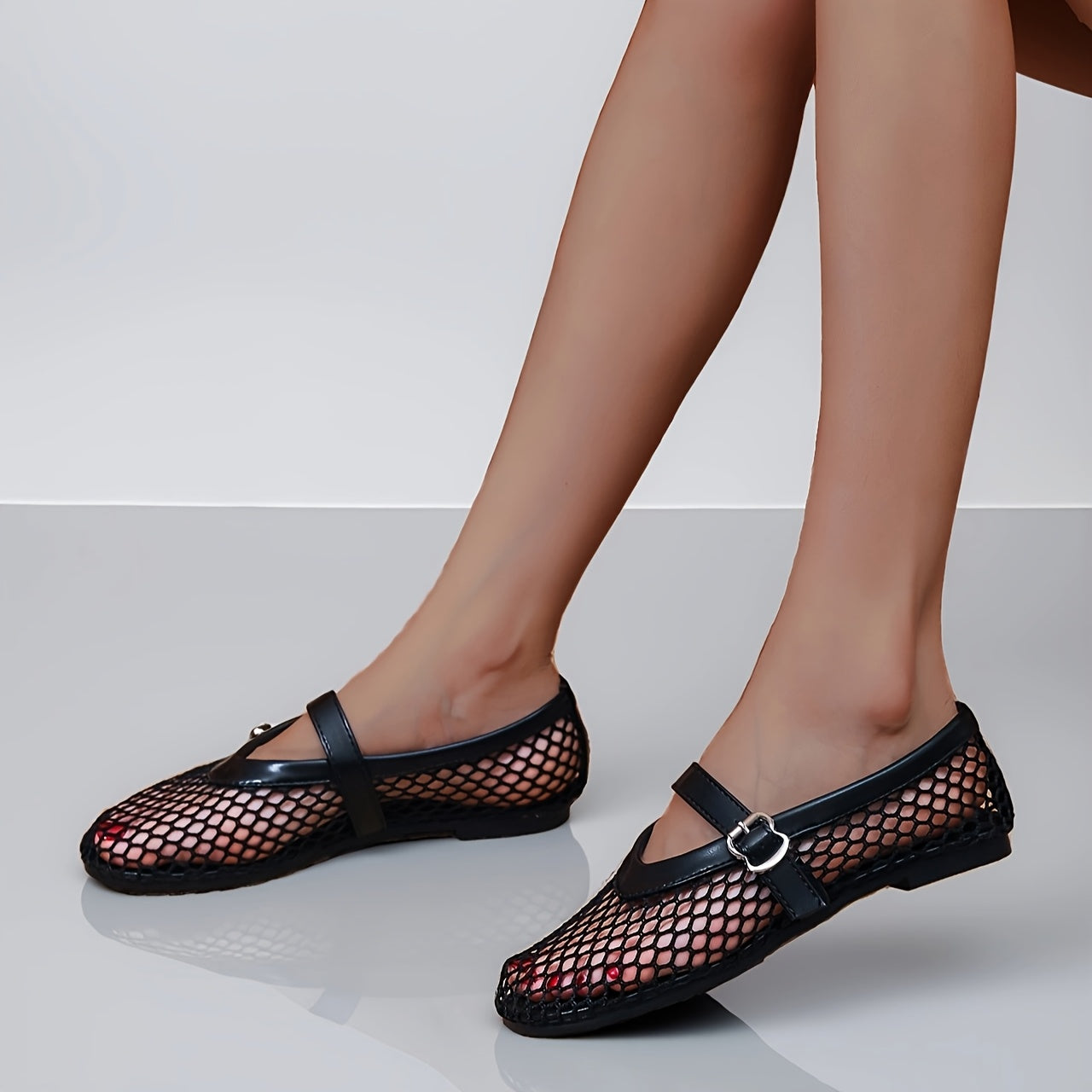 Women’s Breathable Mesh Ballet Flats for Summer