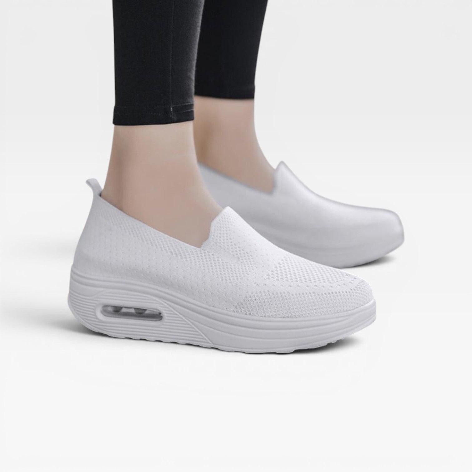 Baskets compensées à enfiler pour femmes – Sneakers respirantes en maille avec coussin d'air pour la marche