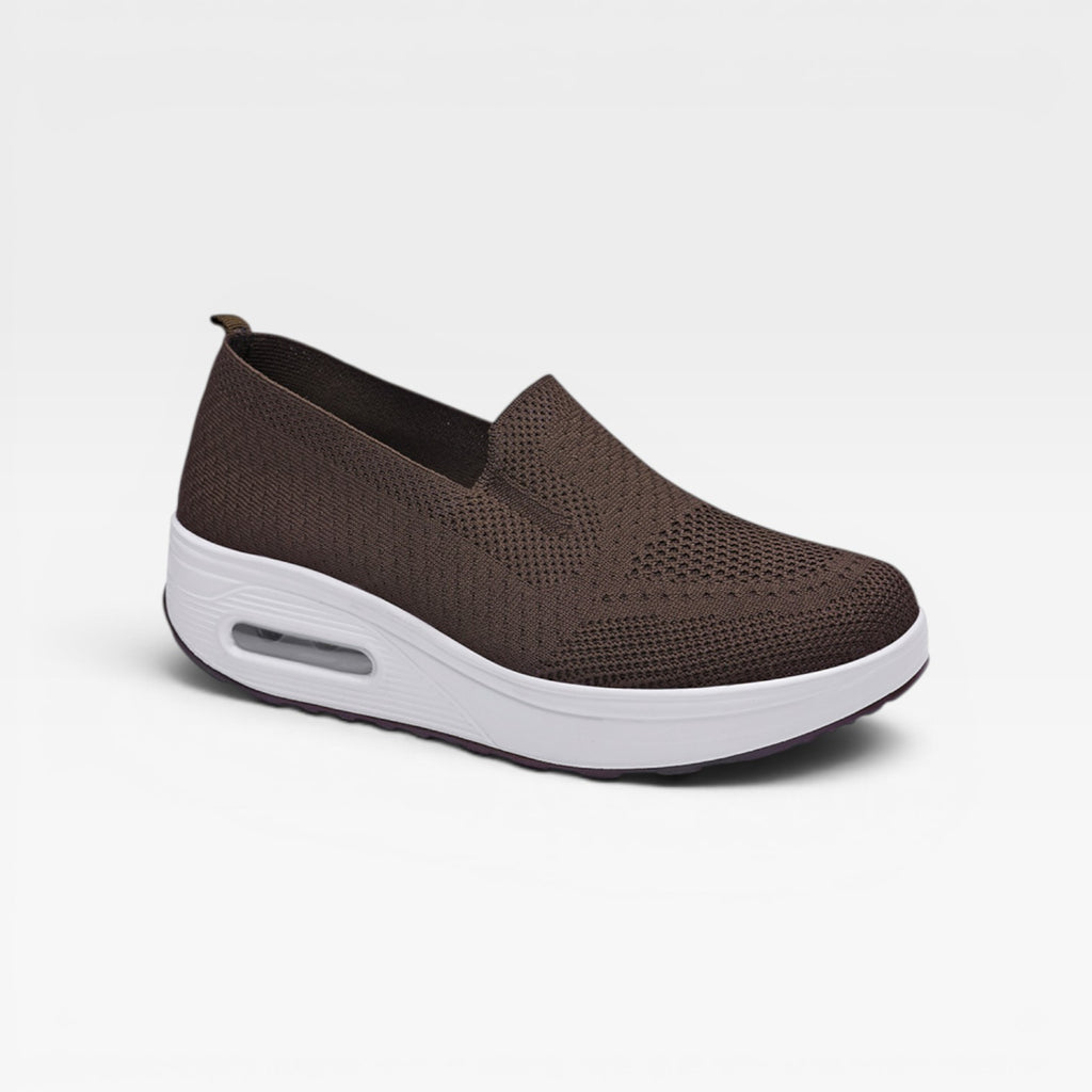 Baskets compensées à enfiler pour femmes – Sneakers respirantes en maille avec coussin d'air pour la marche