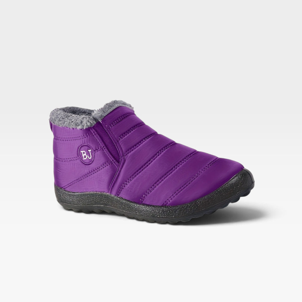 Women's Quilted Winter Boots – Fur Lined Waterproof Slip On Ankle Boots
