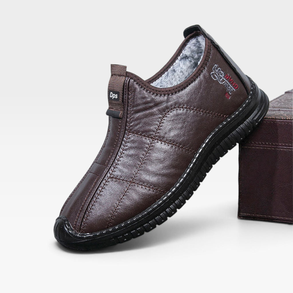 Bottes d’hiver imperméables en cuir pour homme
