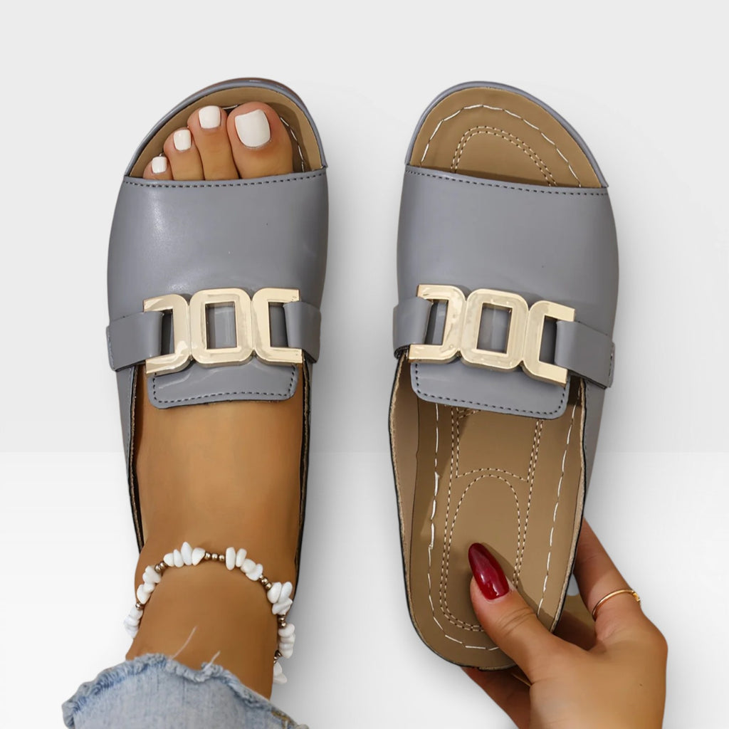 Women’s Dressy Buckle Sandals – Comfortable Fit