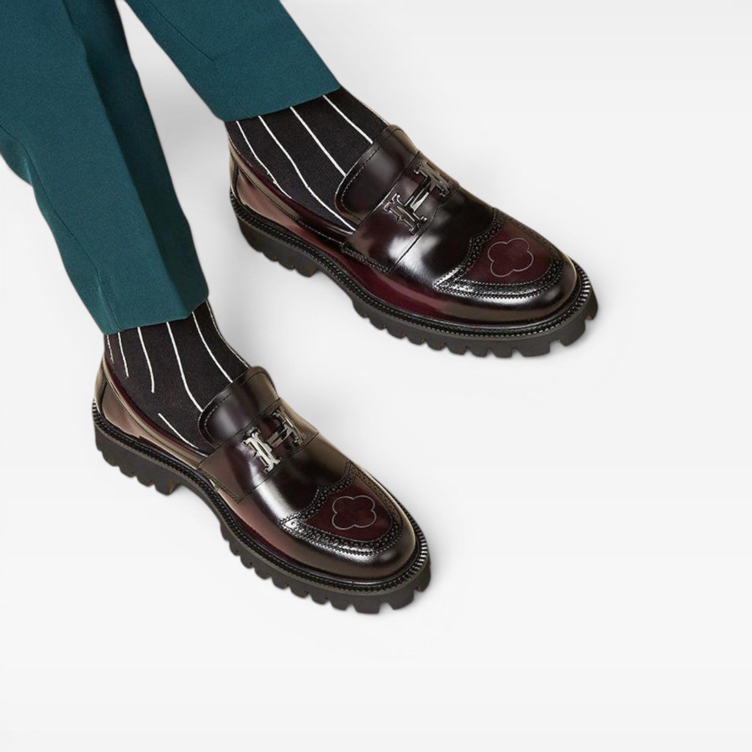Men's Chunky Leather Loafers – Modern Slip On Smart Casual Dress Shoes