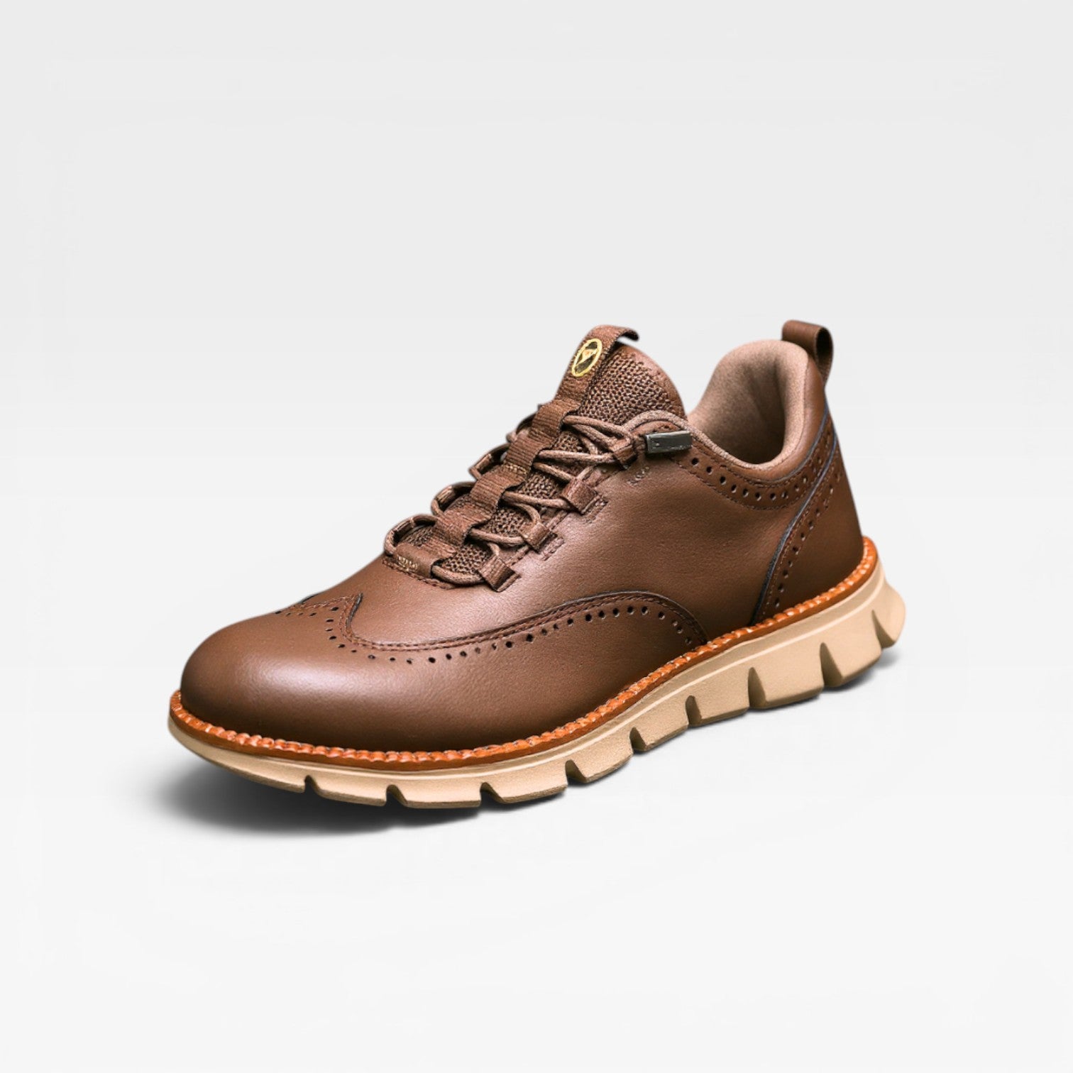 Men's Wingtip Trainers – Leather Brogue Lace Up Smart Casual Sneakers
