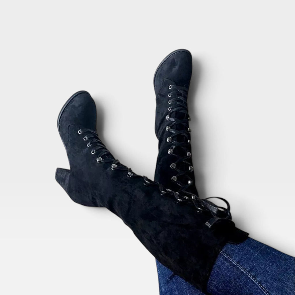 Women's Lace-Up Block Heel Boots