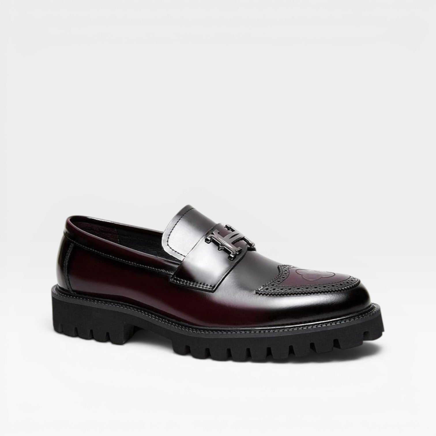 Men's Chunky Leather Loafers – Modern Slip On Smart Casual Dress Shoes