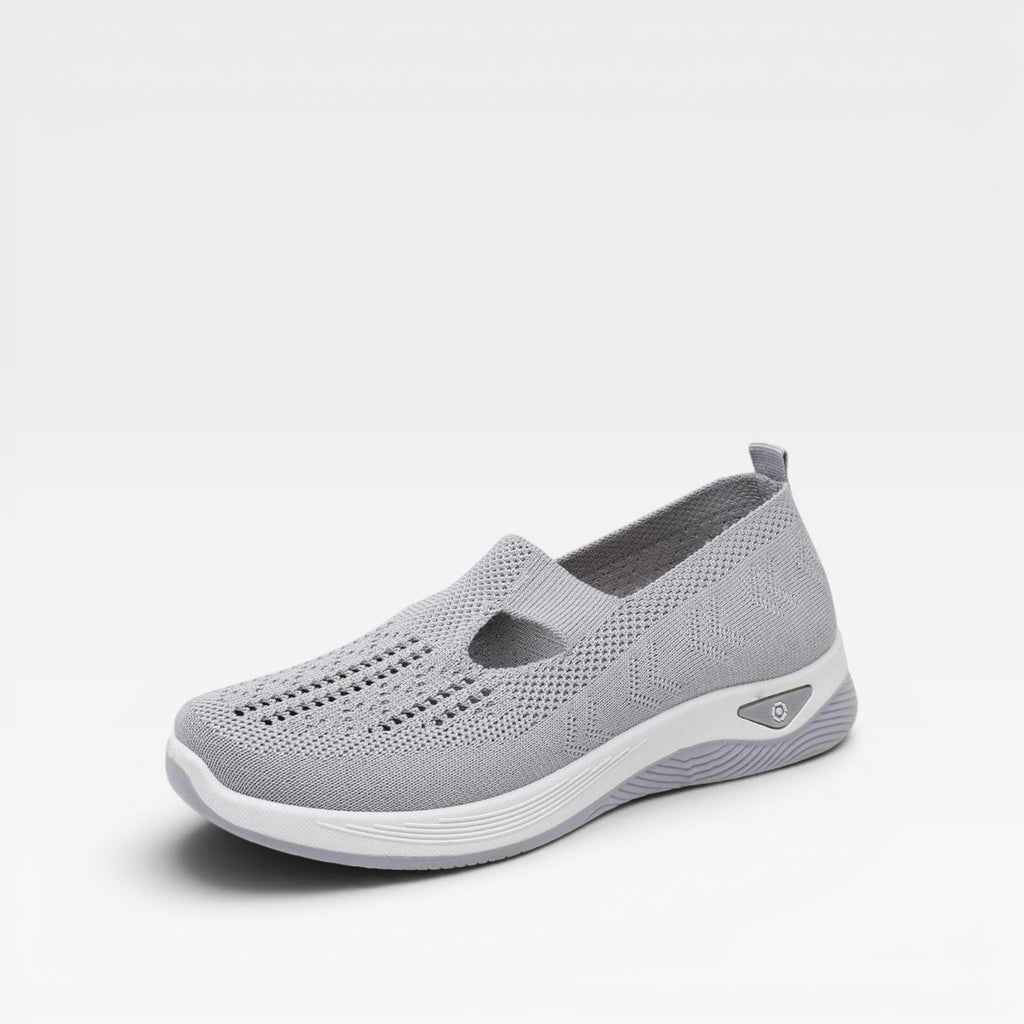 Women's Arch Support Slip On Trainers – Cushioned Knit Walking Shoes