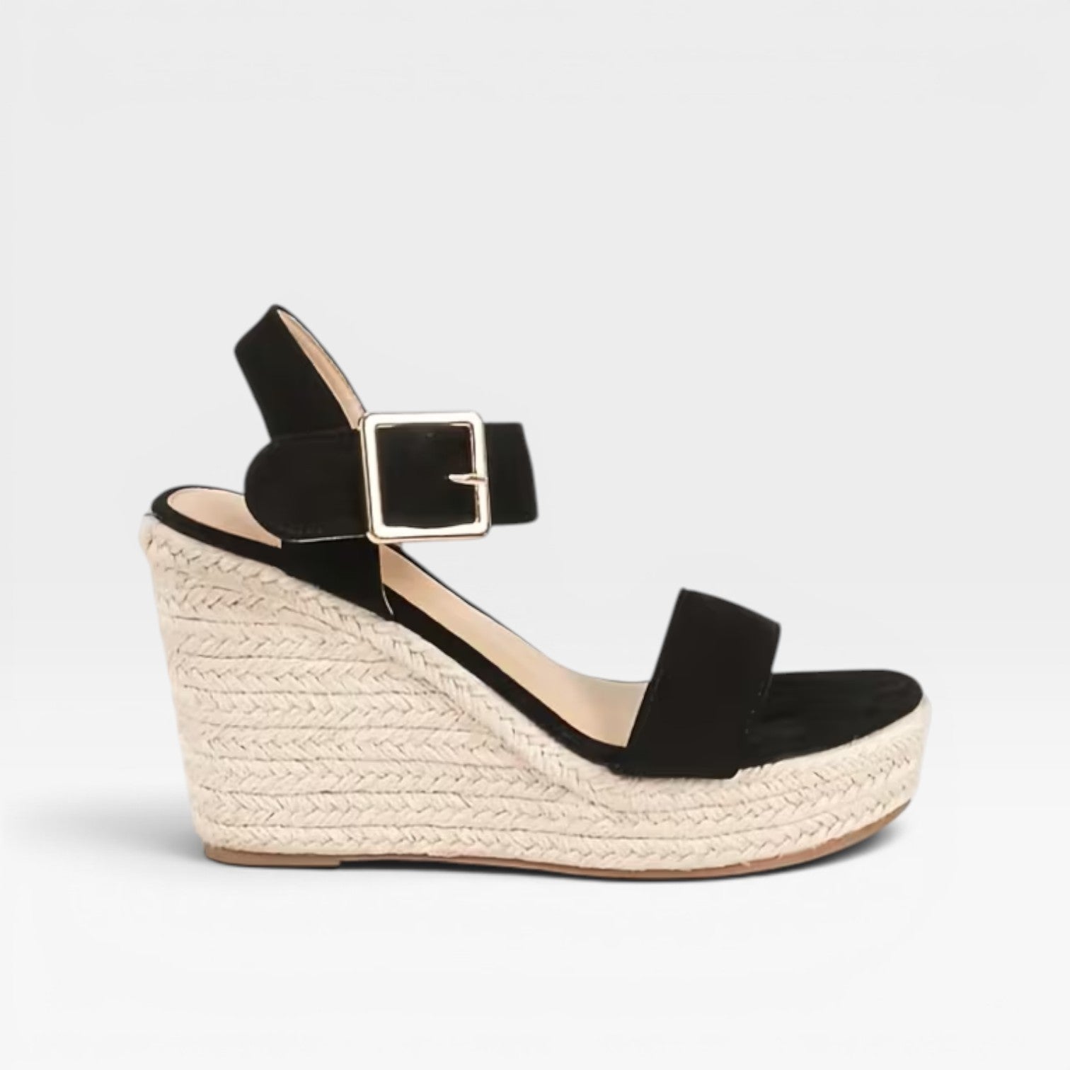 Sandales compensées espadrilles pour femmes – Style plateforme à bout ouvert avec bride à la cheville