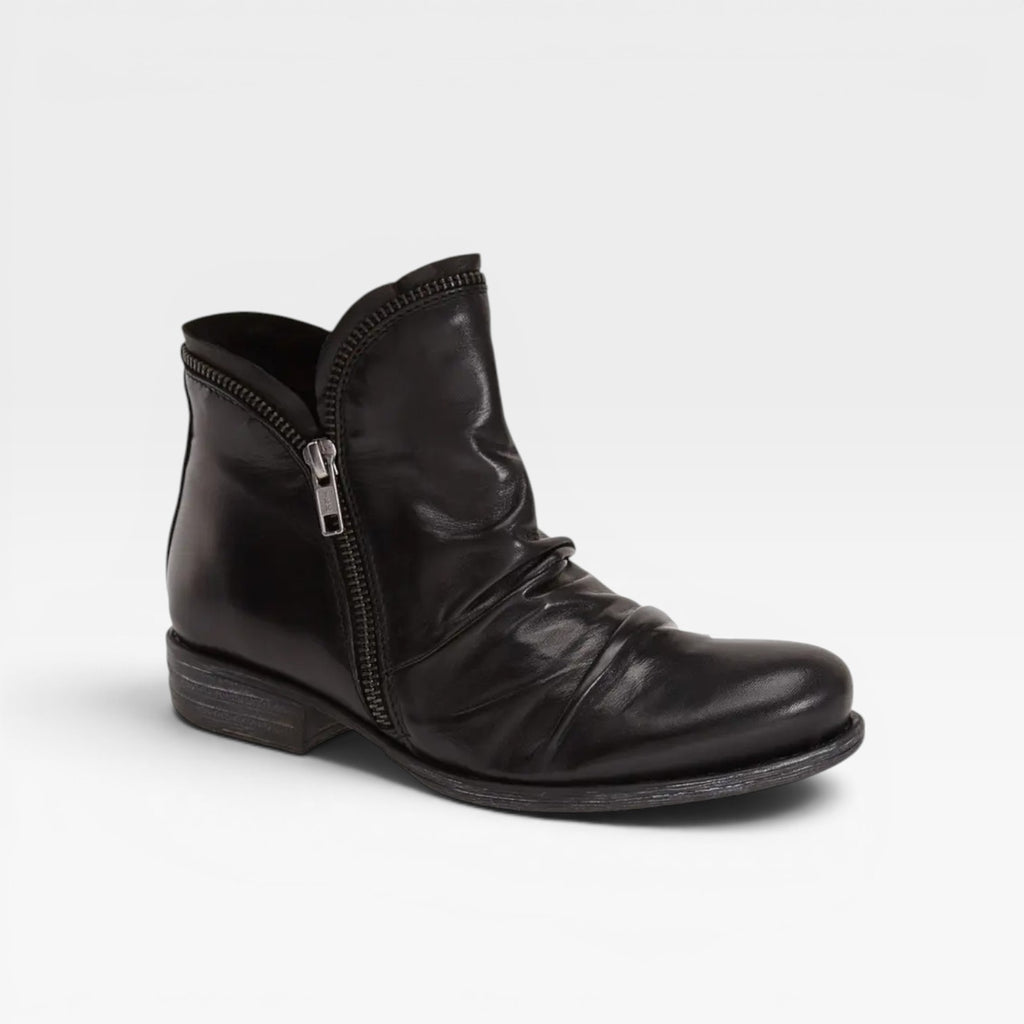 Women's Leather Ankle Boots – Side Zip Comfort Booties
