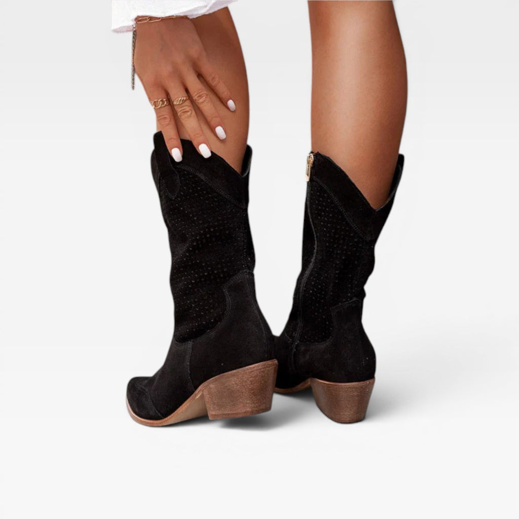Women’s Western Cowgirl Boots – Breathable Perforated Summer Boots