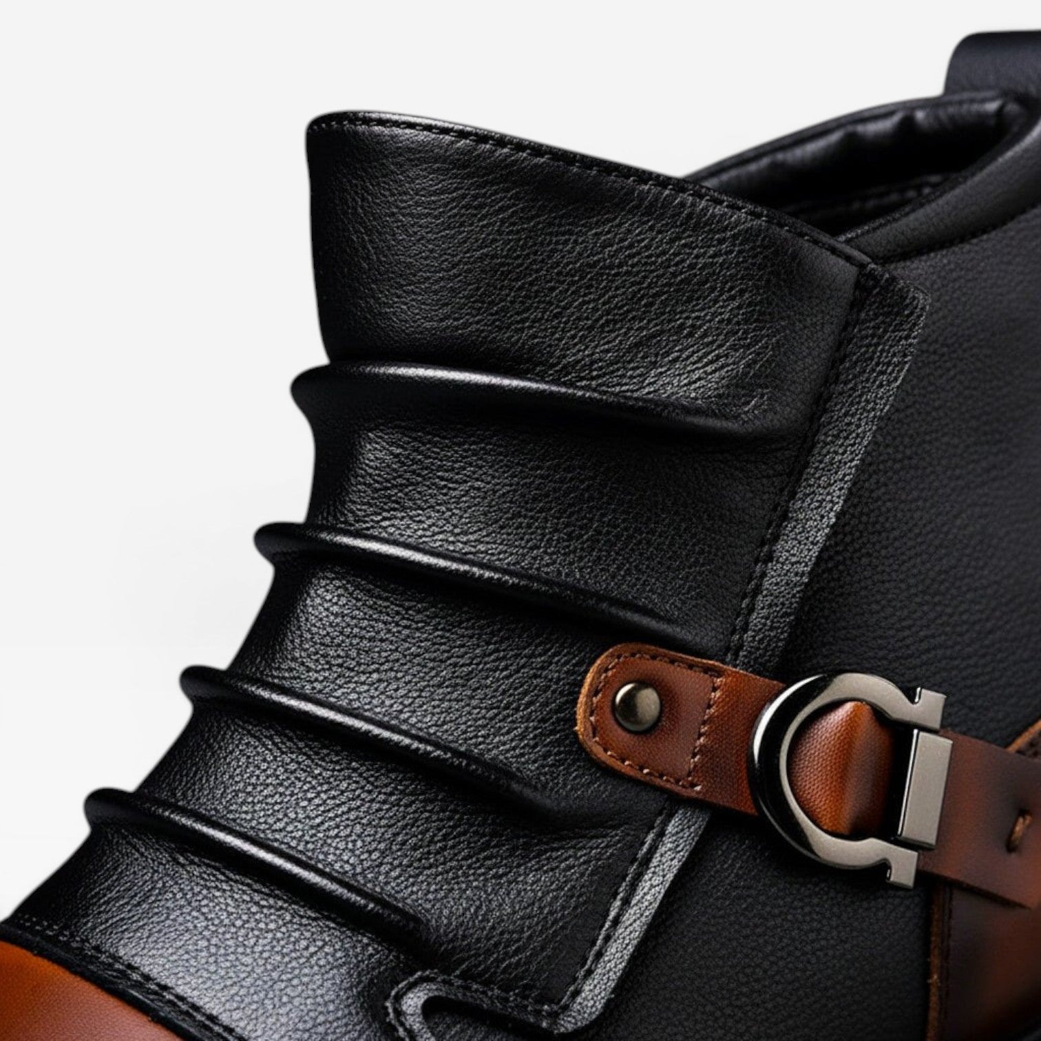 Bottes en cuir véritable pour hommes – Chaussures classiques à lacets, raffinées pour un usage quotidien