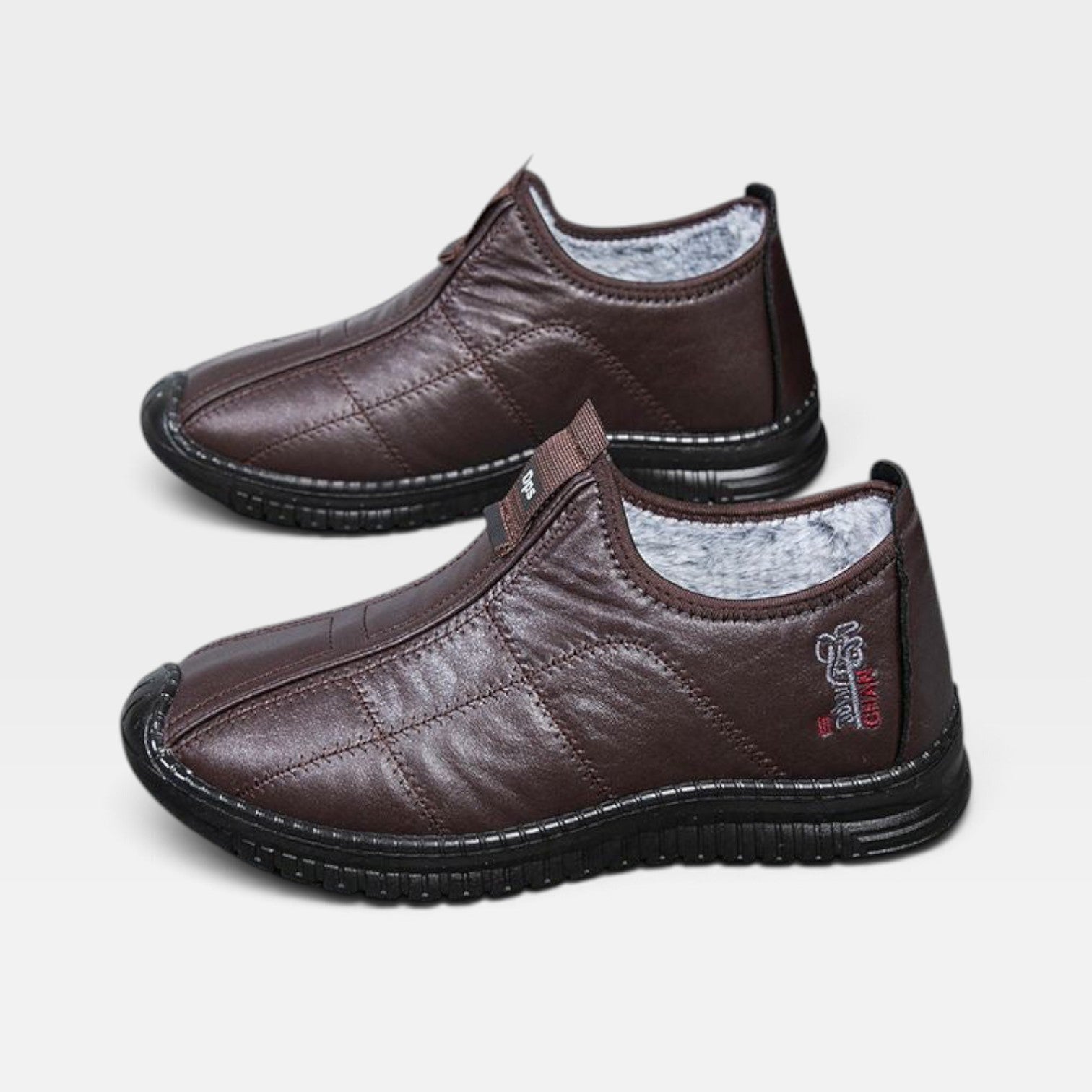 Bottes d’hiver imperméables en cuir pour homme