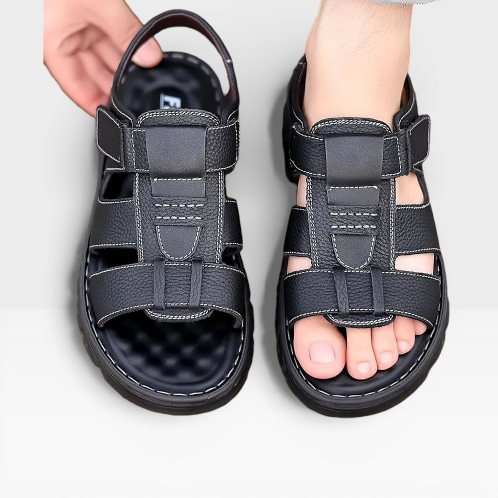 Men’s Soft Sole Leather Sandals for Summer Wear