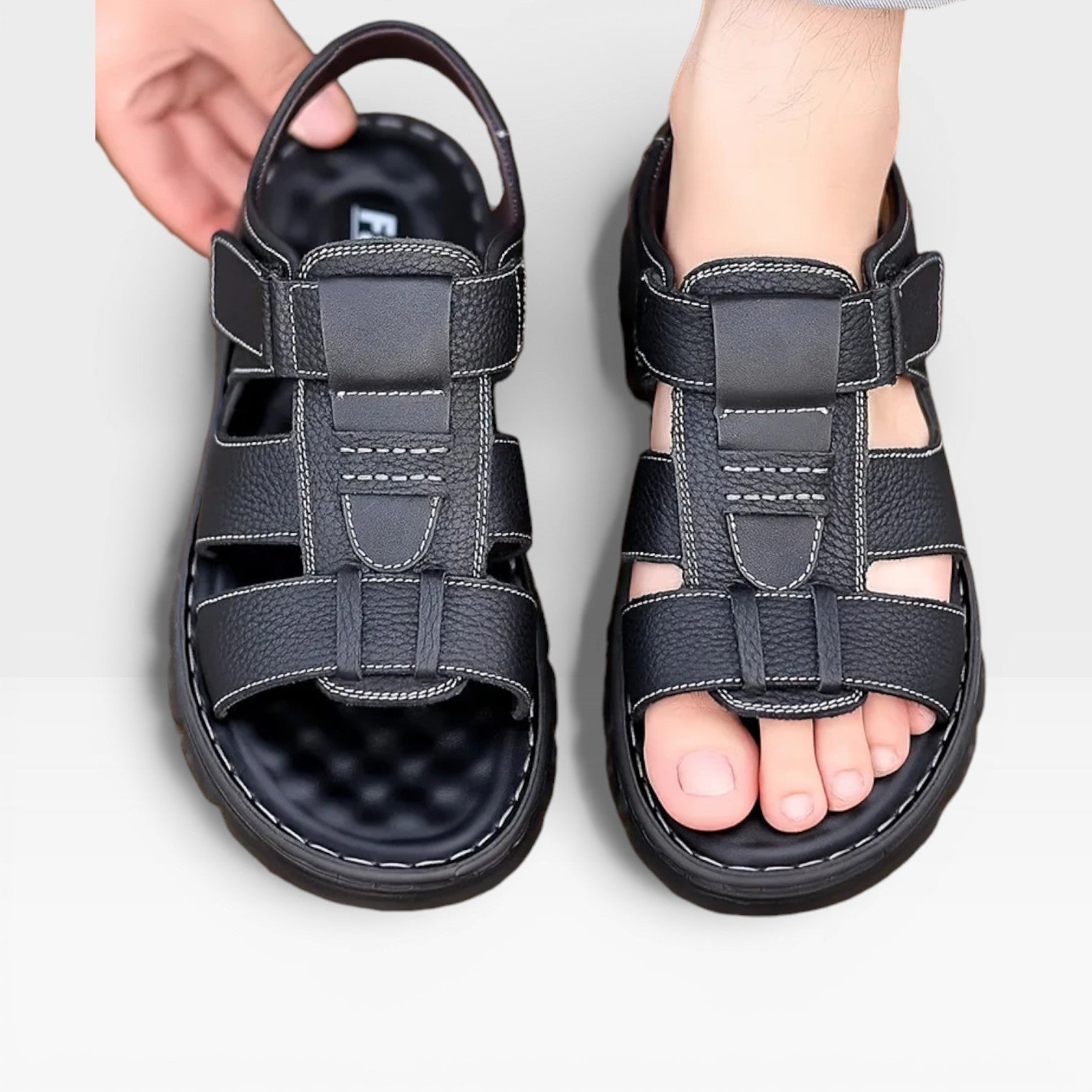 Men’s Soft Sole Leather Sandals for Summer Wear