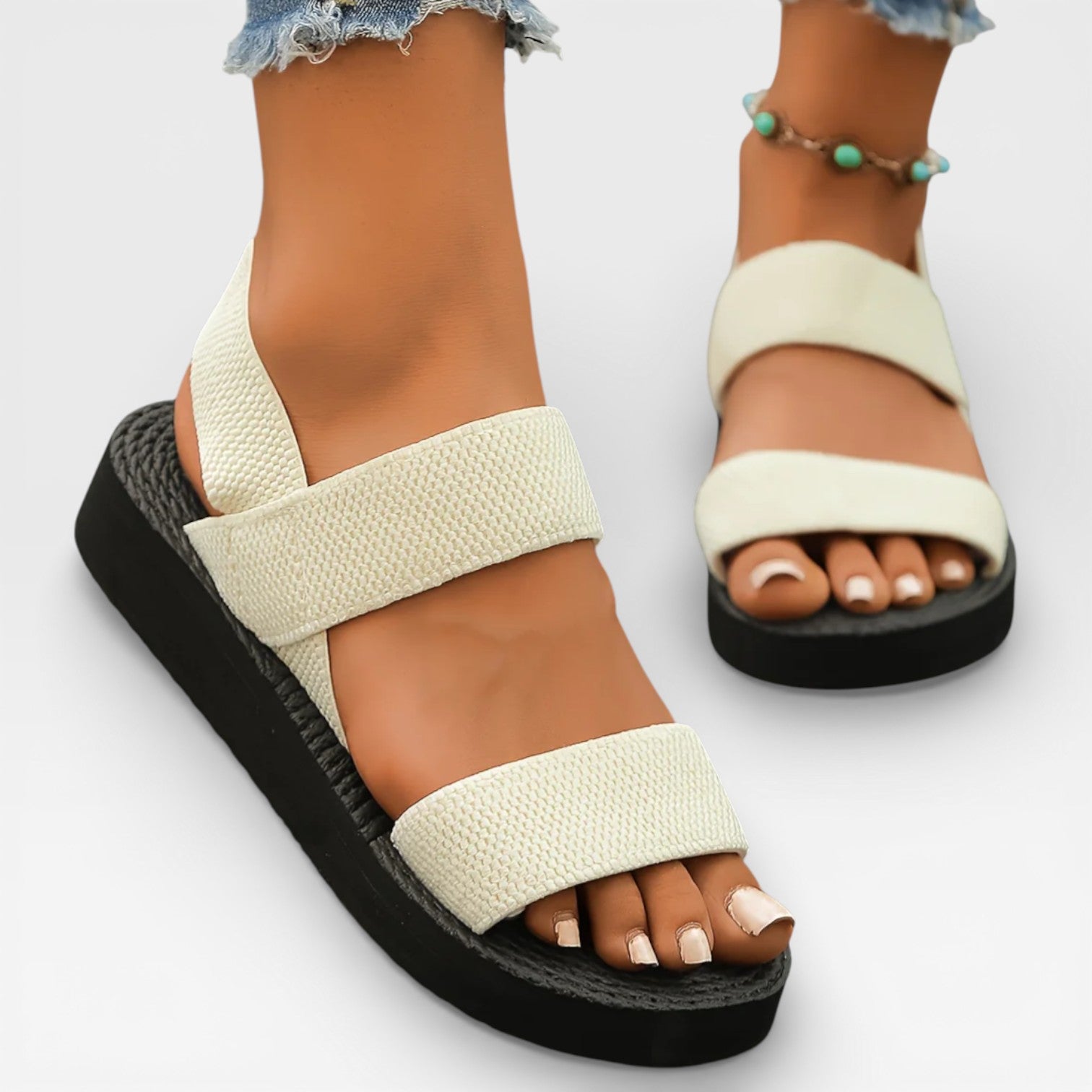 Women’s Comfortable Wedge Sandals with Elastic Straps