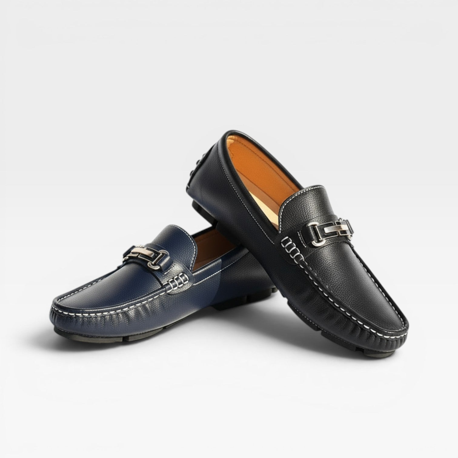 Mocassins conducteur en cuir pour hommes – Chaussures classiques à enfiler, style décontracté chic