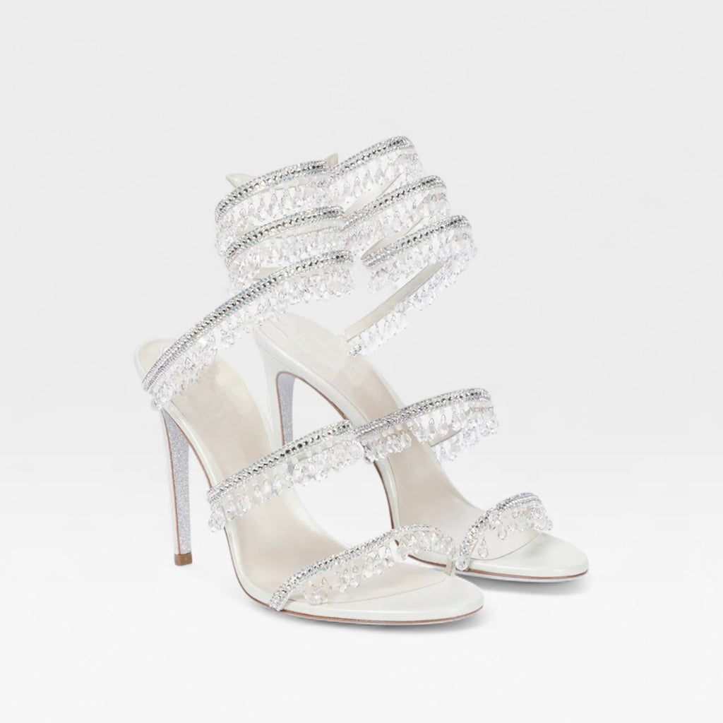 Women’s Crystal High Heel Sandals – Elegant Strappy Heels for Special Occasions